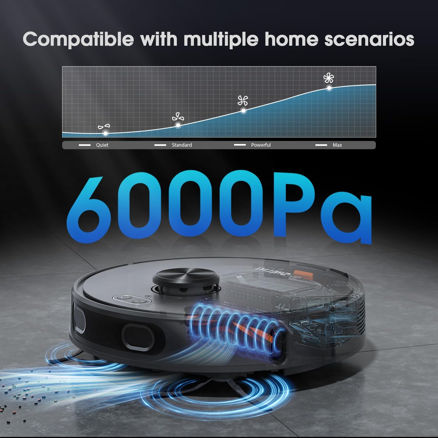 Robot Vacuum and Mop Combo, Self-Emptying Robotic Vacuums Cleaner Smart Mapping, 2-3 Months Hands-Free Base Strong Suction & LiDAR Navigation, 220 Mins Long Runtime for Pet Hair, Hard Floor, Carpet