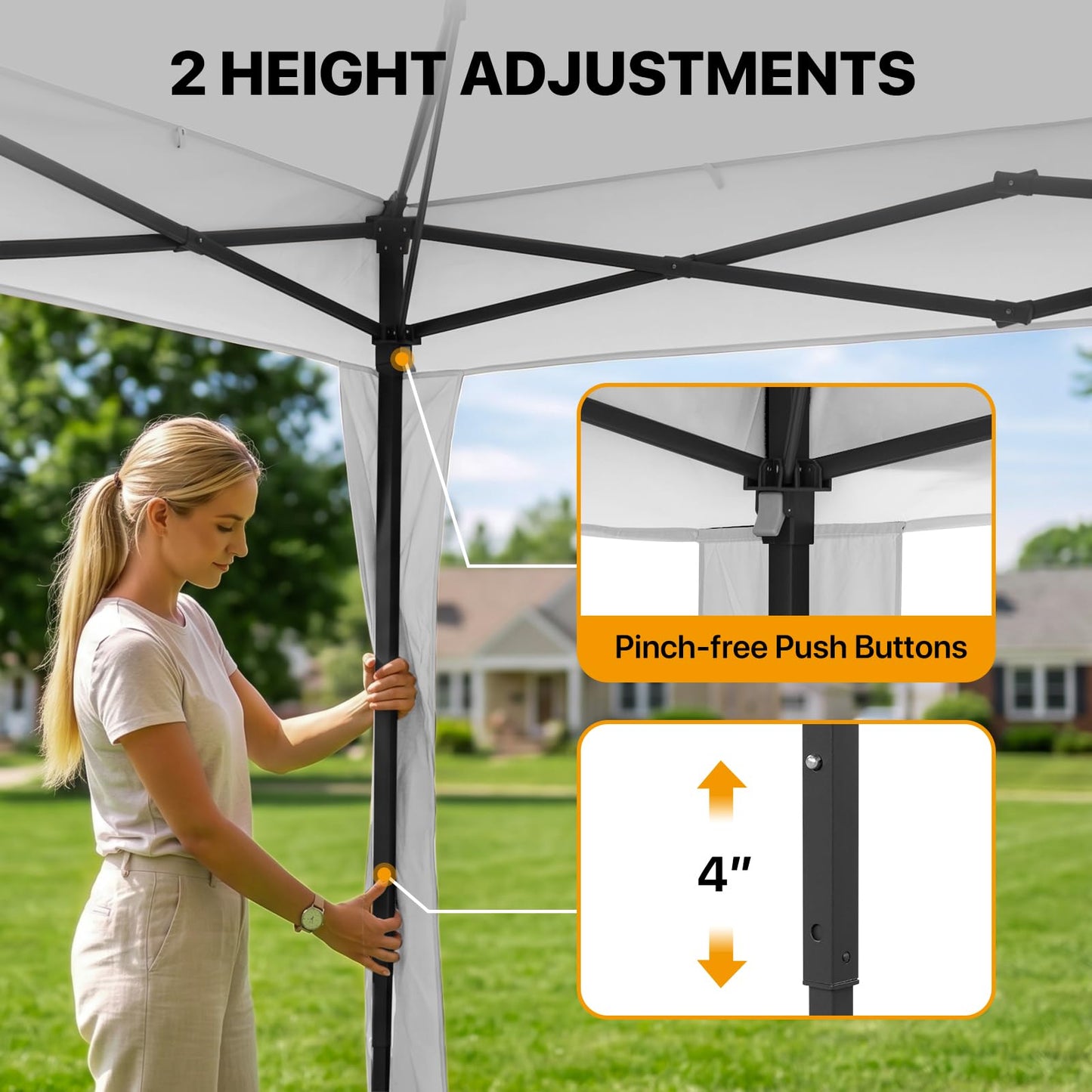 COOS BAY 11x11 Pop Up Gazebo with Mesh Netting, Instant Outdoor Canopy Tent, Water Resistant Shelter with UPF 50+ UV Protection, 121 Sq Ft Coverage, White