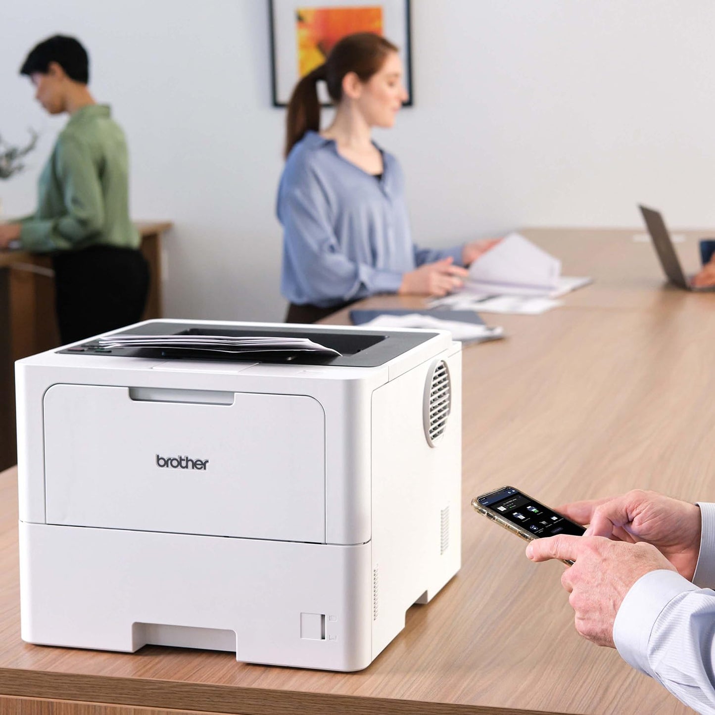 Brother HLL6210DW Business Monochrome Laser Printer with Large Paper Capacity, Wireless and Gigabit Ethernet Networking, Advanced Security Features and Mobile Printing (Renewed Premium)