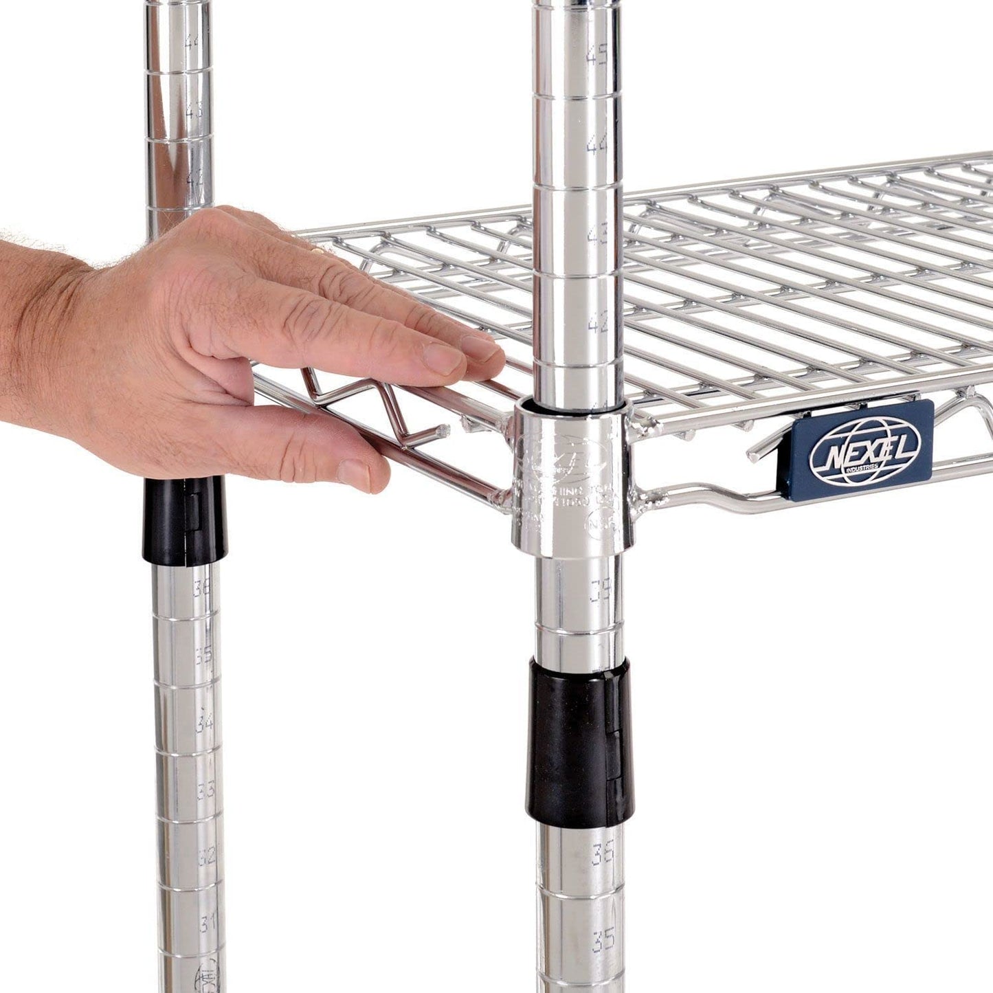 Nexel Adjustable Wire Shelving Unit, 4 Tier, Commercial Dry Storage Rack, 30" x 60" x 54", Chrome