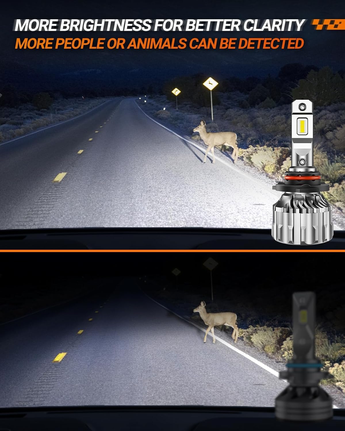 SEALIGHT 9005 9006 Fog Light Bulbs, Dual Beam 56,000LM, HB3 H9 Combo, Plug and Play, Pack of 4
