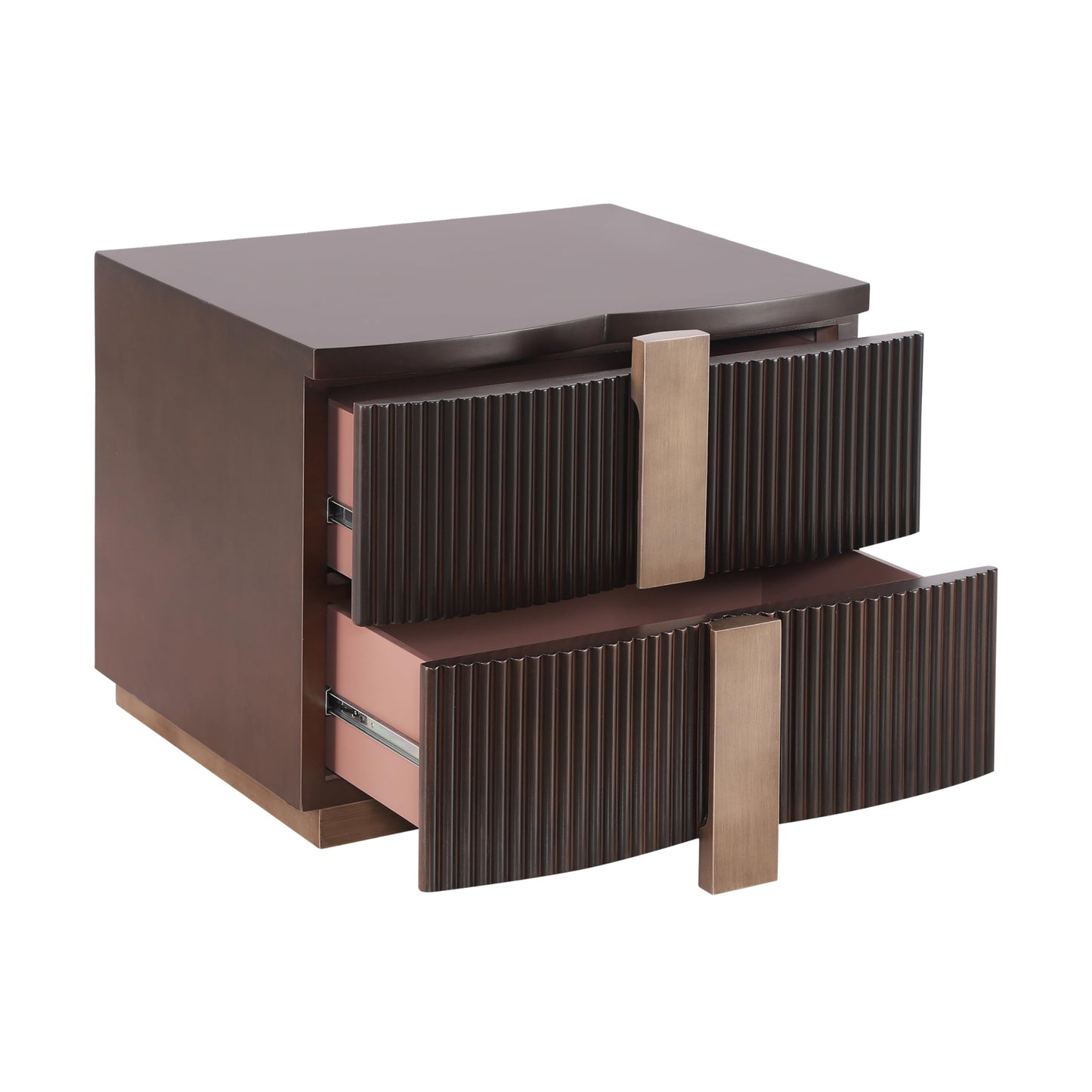 Christopher Knight Home Boni Mid Century Modern Nightstand with Heavy Duty Base, Wood Night Stand with 2 Spacious Drawers, Bedside Table/End Table for Bedroom, Multipurpose Storage Cabinet, Dark Brown