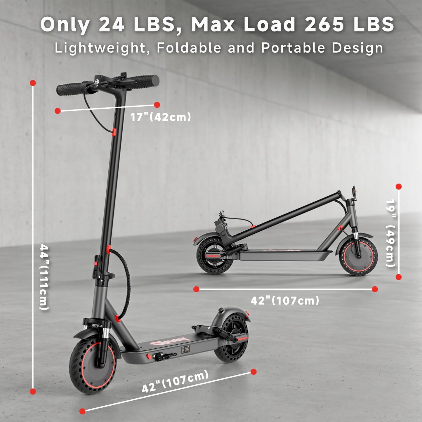 Qlaway 8.5" Electric Scooter for Adults Dual Shock absorbers 19 MPH 350W Motor,Four Modes E Scooter 15 Miles Range, Foldable,APP Control