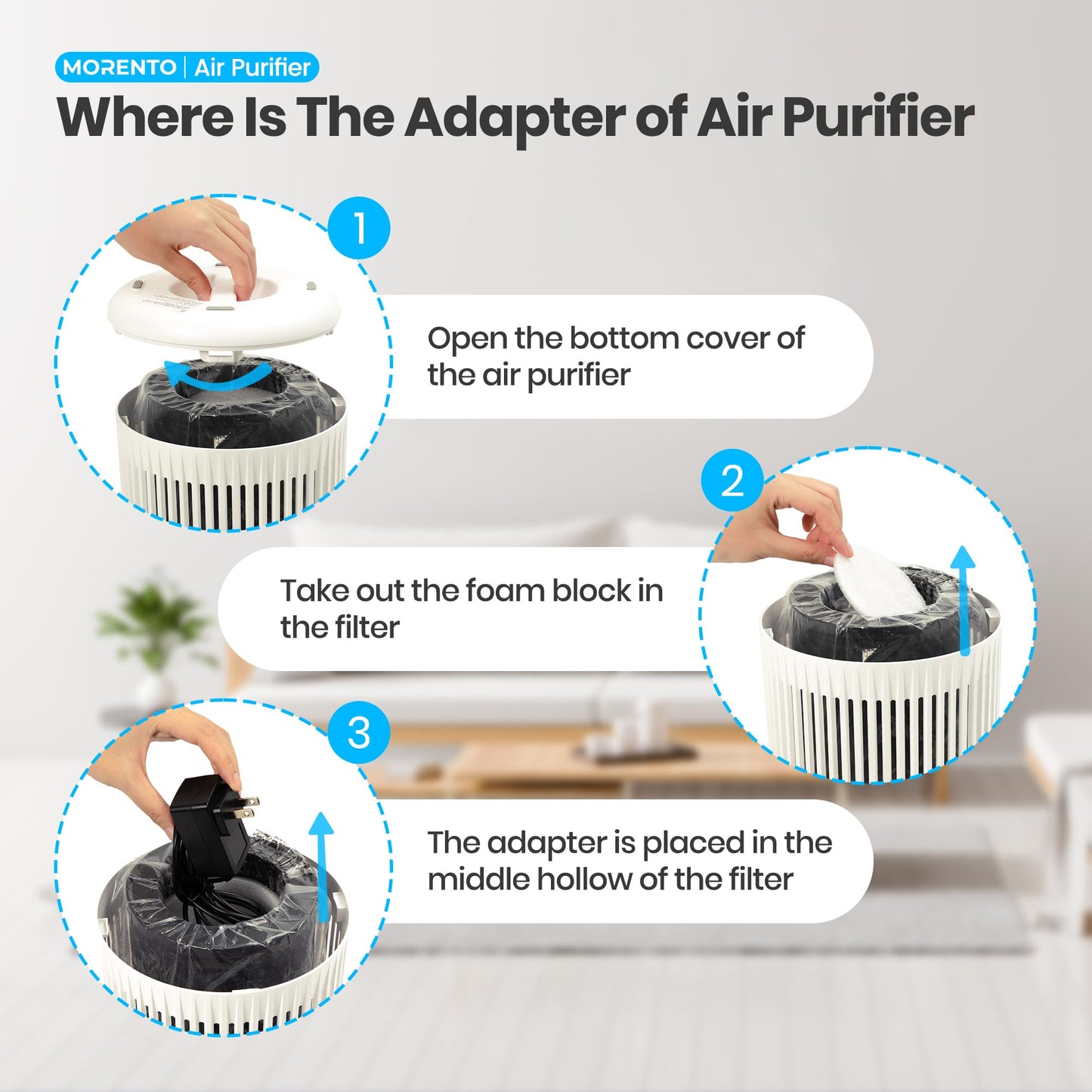 Air Purifiers for Bedroom Home for Smoke Pet Dander Odors, Air Purifier with Sleep Mode Small Air Purifier with Fragrance Sponge for Bedroom Office, Blue Ambient Light, 23dB Quiet, 2 Pack Beige