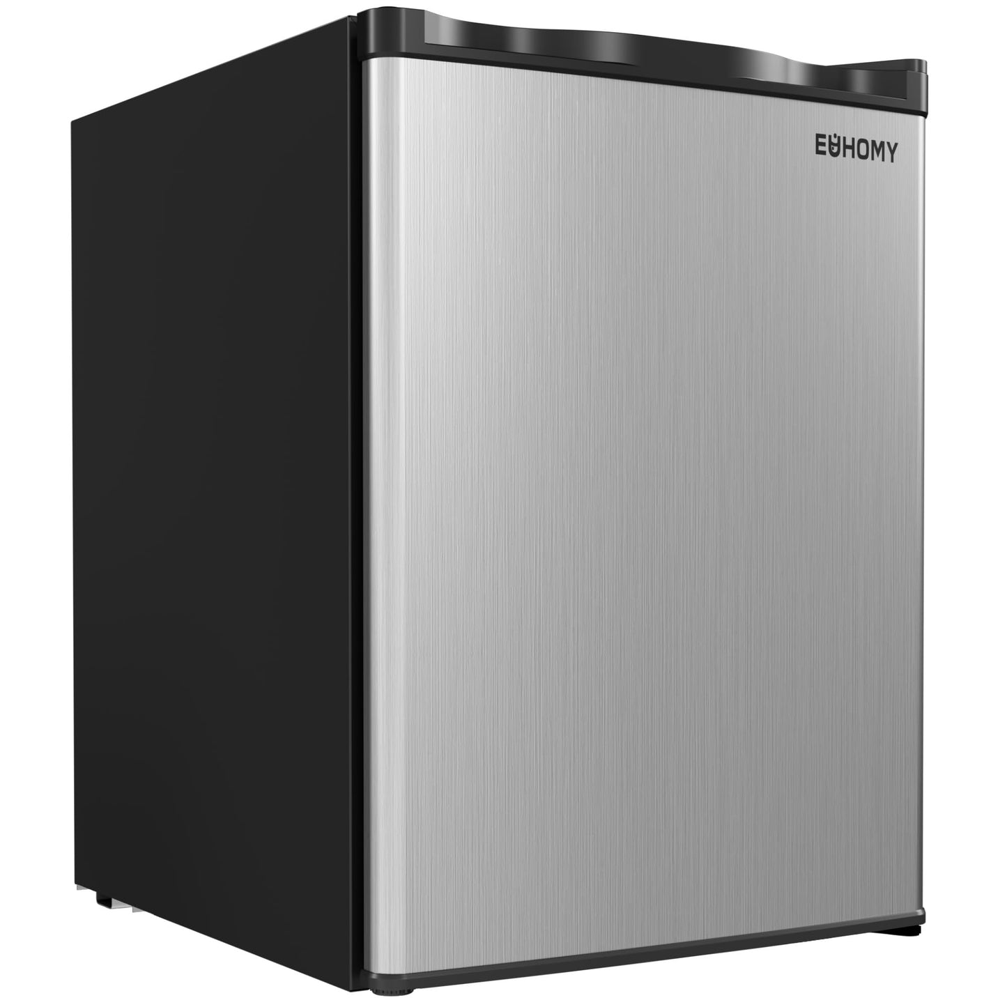 EUHOMY 2.1 Cubic Feet Freezer, Single Door Compact Mini Freezer with Reversible Stainless Steel Door, Removable Shelves, Small freezer for Home/Dorms/Apartment/Office, New Silver