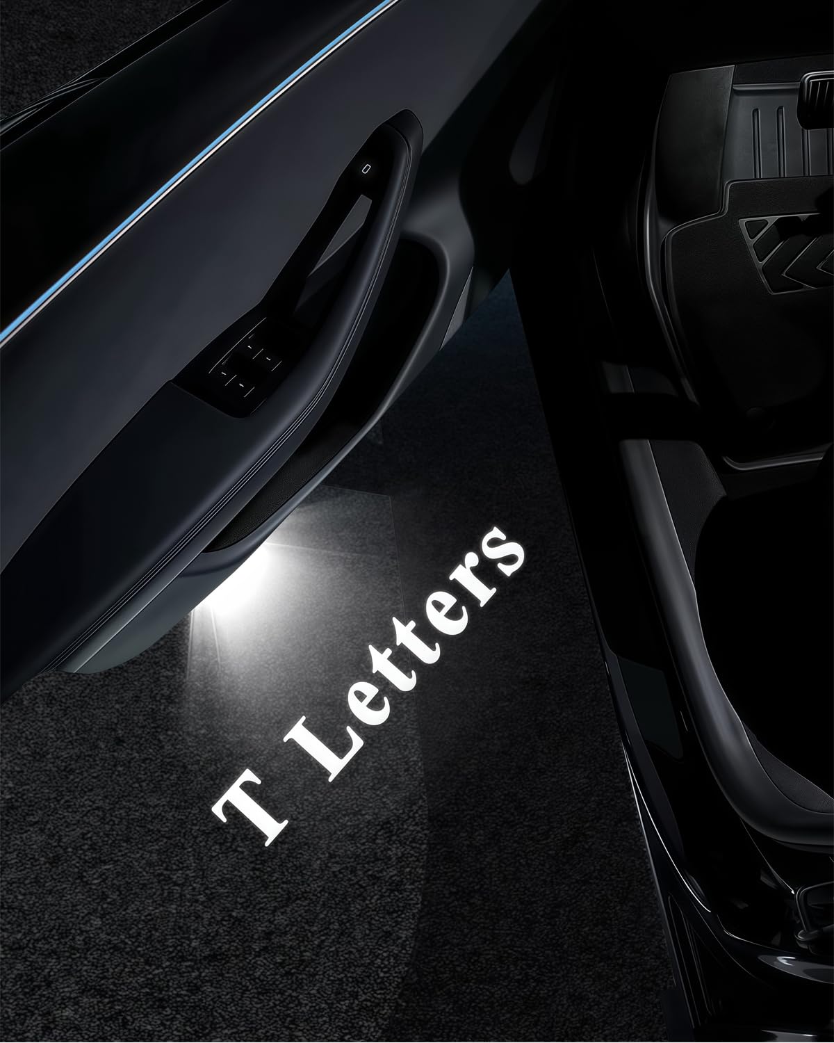 LOWEEY Car Door Lights Logo Projector for Tesla Model Y 3 X S, Ultra-Bright HD, 2025 OEM Style, 4 Pack, White