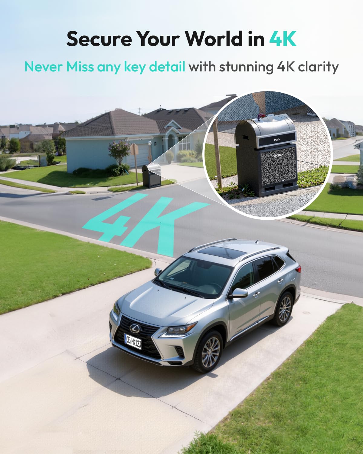 BOTSLAB 4K Security Cameras Wireless Outdoor, No Subscription, 4 Cam-Kit,Solar Camera for Home Security with Full Color Night Vision,32GB Local Storage Base Station,AI Recognition,360° PTZ,2.4GHz WiFi