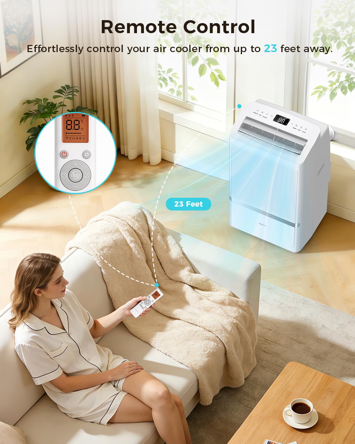 Portable Air Conditioners, 16000 BTU AC Cools up to 800 Sq Ft, Quiet 40 dB Free Stand Portable AC with Drainage-Free Cooling/Fan/Dehumidifier, Sleep Mode, APP&Remote Control, Installation Kit
