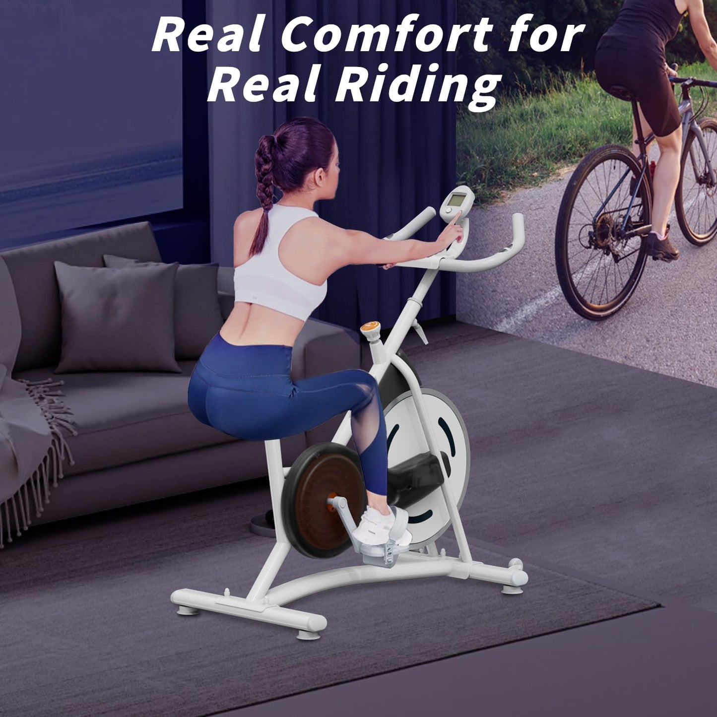 Stationary Bikes,Exercise Bikes,Adjustable Professional Exercise Bikes for Home, Efficient Workout Bike with Smartphone Mount & Digital Pulse Display