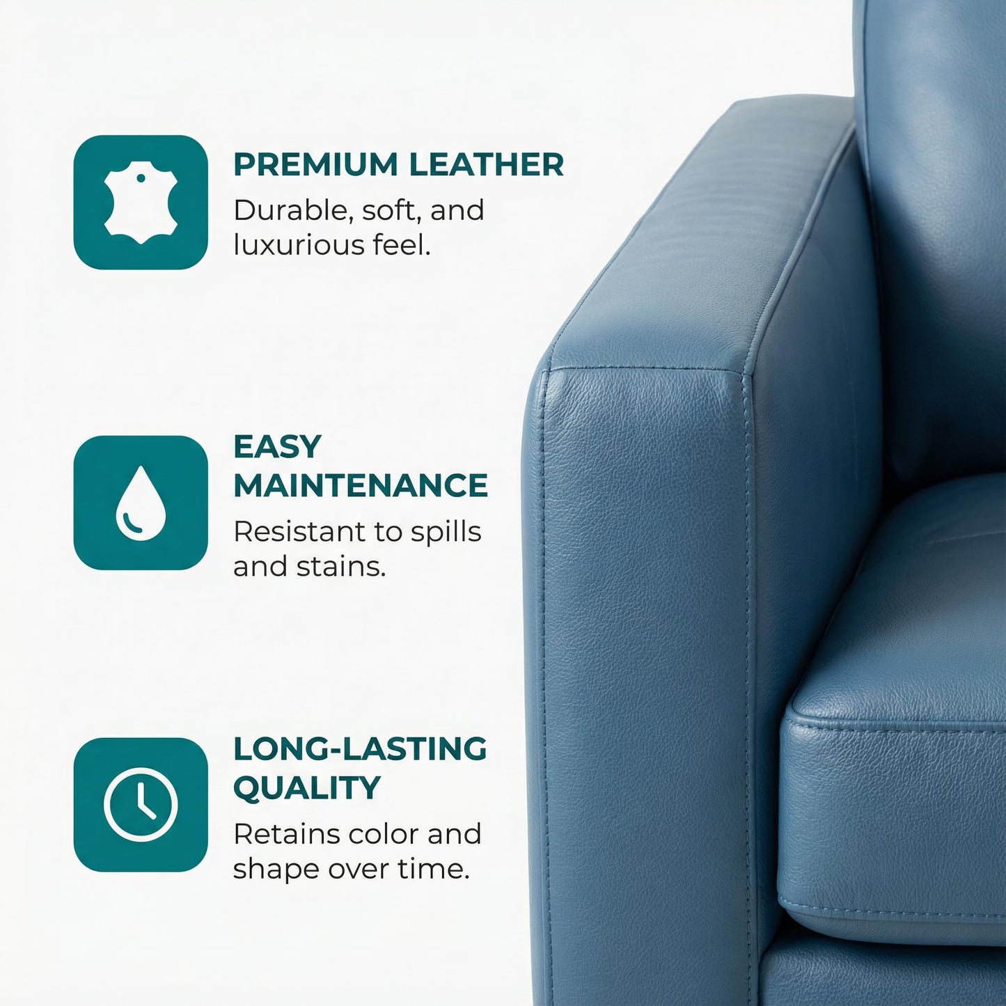 Trygoal 3-Piece L-Shaped Modular Leather Sofa – Convertible Sectional Couch with Movable Chaise & Storage Ottoman, Multi-Scene Use for Living Room, Apartment & Office, Dark Blue