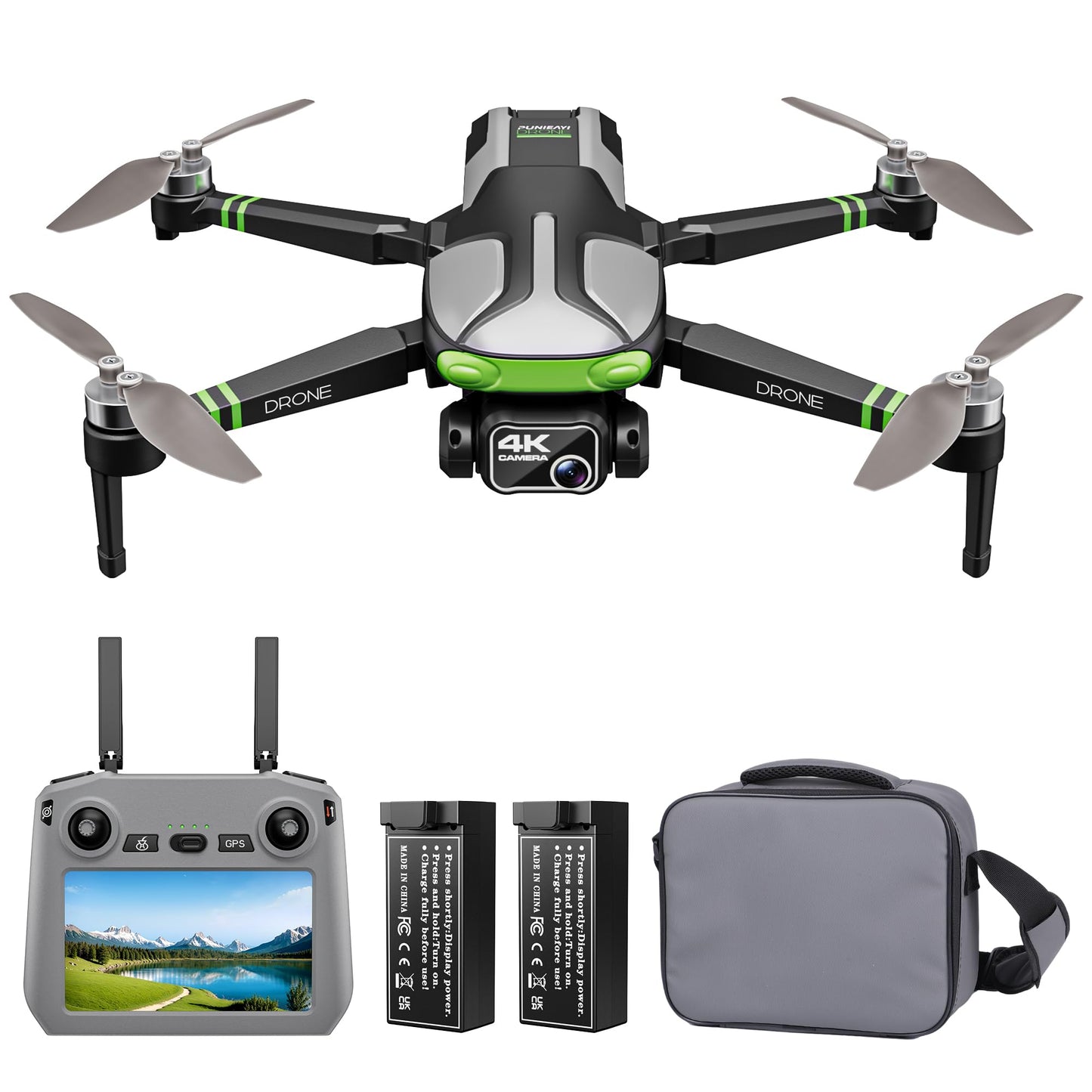 GPS Drones with Camera for Adults 4K, 5.7" FPV Touchscreen, 100-Min Flight Time, GPS Follow, Auto Return, Beginner Mode, Long Range Transmission, RC Quadcopter, Foldable RC Drone with 2 Batteries