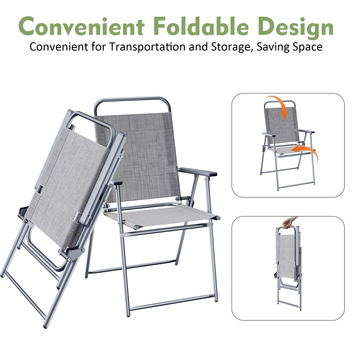 Shintenchi 6 Piece Outdoor Patio Furniture Set, Small Outdoor Patio Dining Table and Chairs Set, Outdoor Seating with Umbrella for Backyard, Balcony, Front Porch, Ice Silver