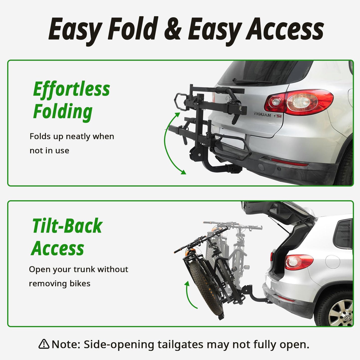 Leader Accessories Platform Bike Rack Hitch Mount with Ramp for 2 Bikes