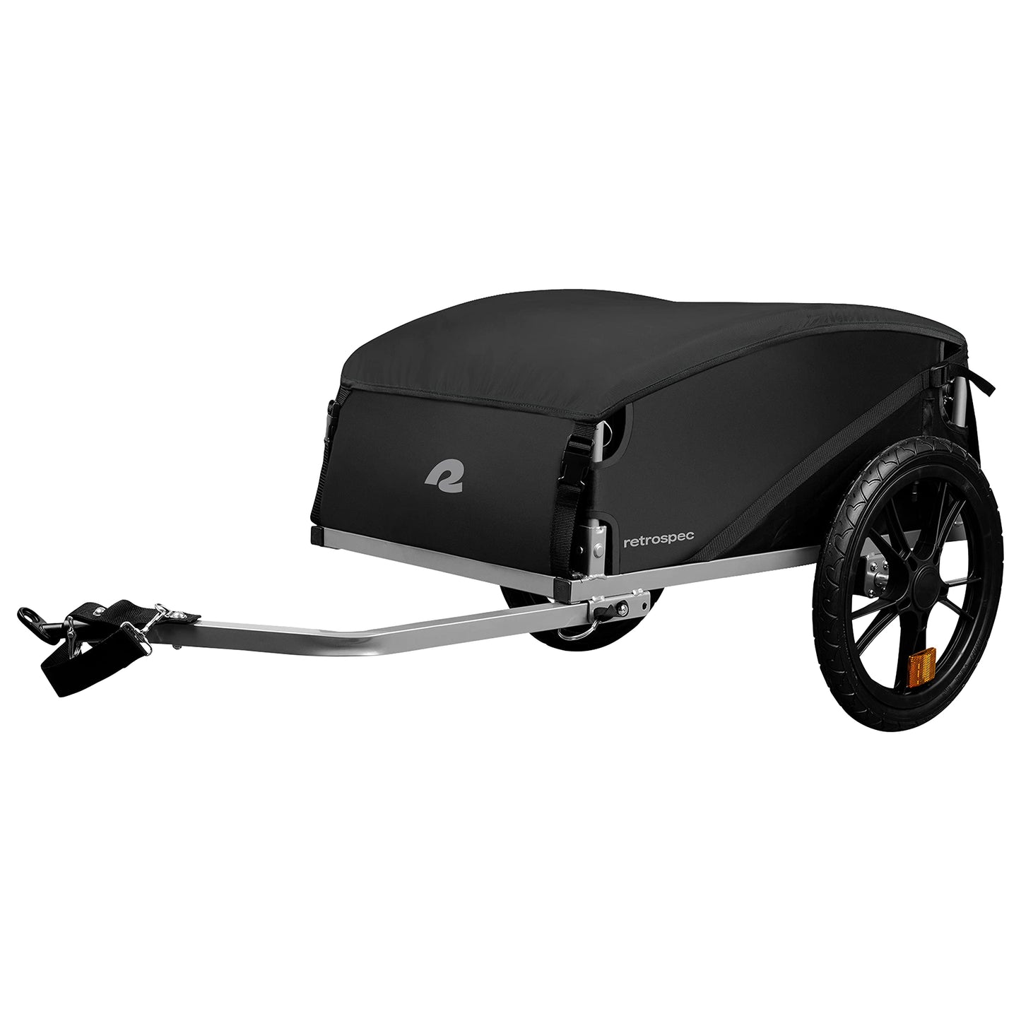 Retrospec Rover Hauler Bike Cargo Trailer - Foldable Frame with Weather-Resistant Fabric & 80lb Capacity - Universal Bike Trailer for 20-29in Wheels - Includes Safety Flag & D-Ring Anchors