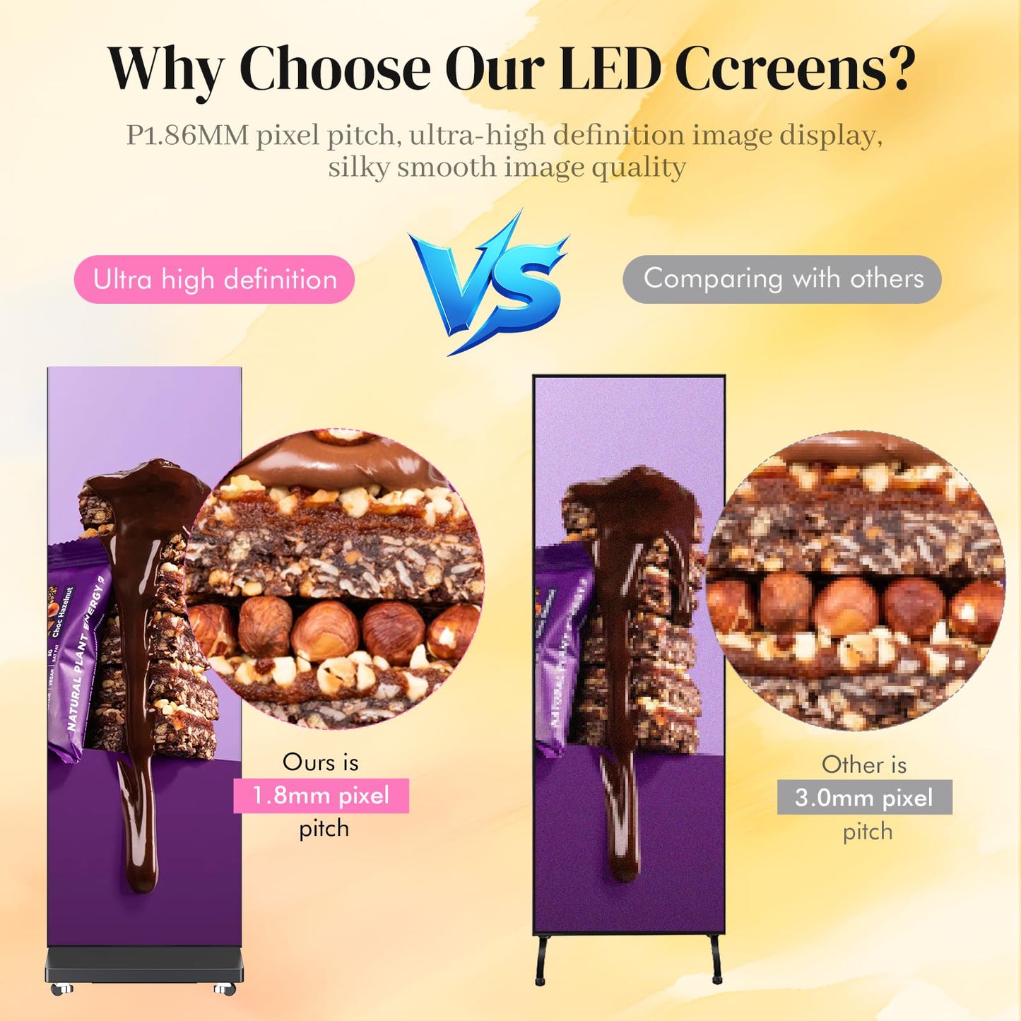 YCKJNB 80″ P1.86 LED Screen Spliceable Flexible Digital Signage Display, Mobile Phone&Computer Software Remote Release, USB Plug-and-Play Full Poster Screen LED Digital Signage Display Black 2-Pack