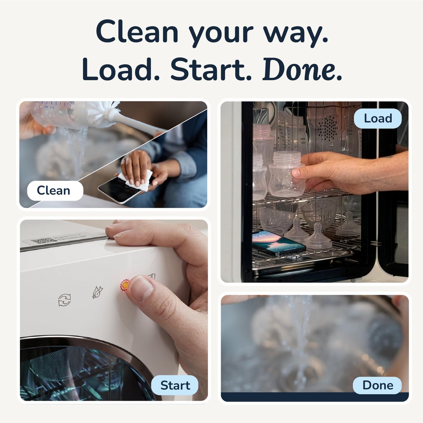 Wabi UV-C LED 3-in-1 Sanitizer & Dryer REV | Dry, Sanitize & Store Baby Bottles, Pump Parts & More | FDA-Registered Medical Device for Hospital & Home Use | No Mercury | 25L | Made in Korea