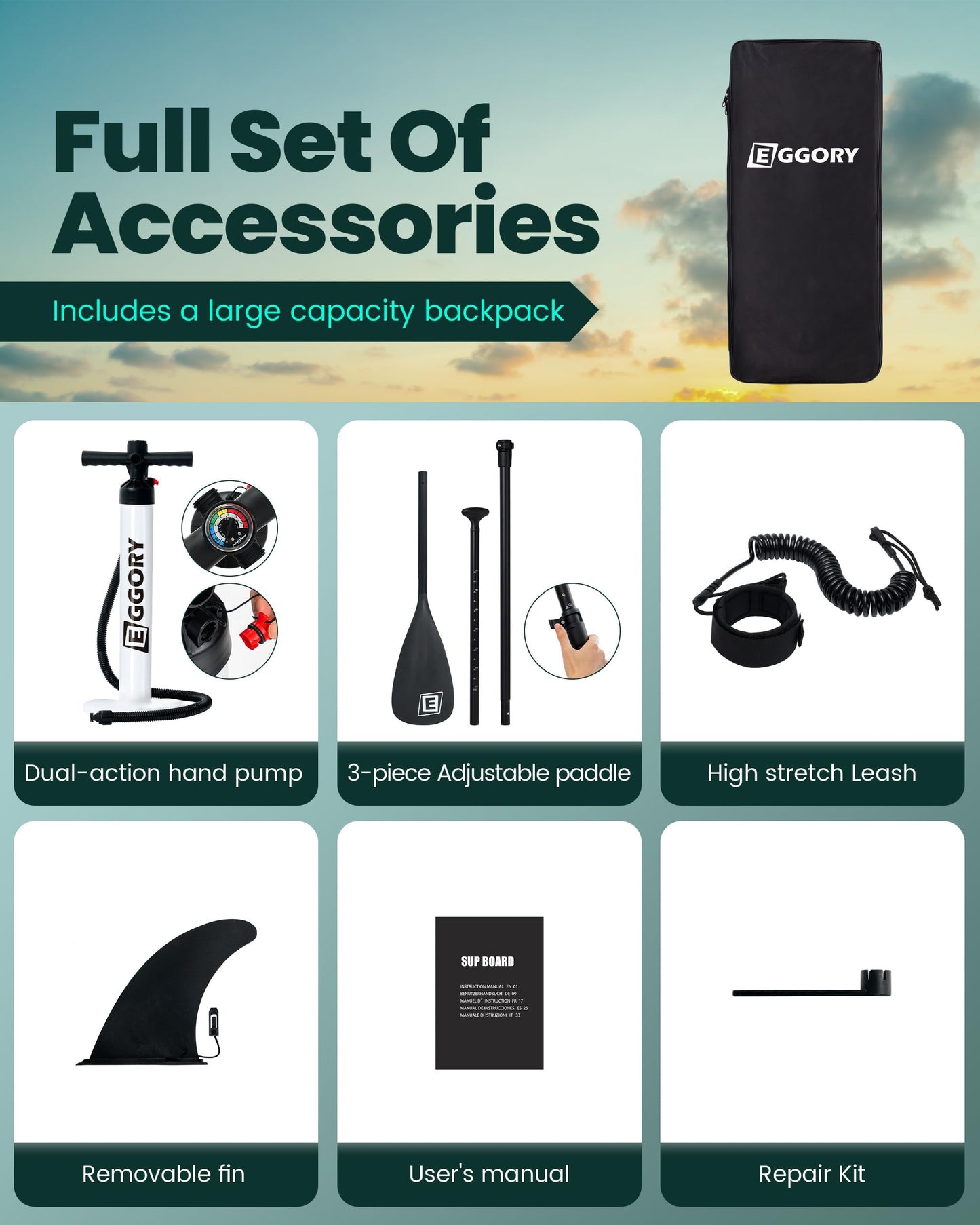 Inflatable Paddle Board,Stand Up Paddle Board Set, Extra Wide SUP Board with Removable Fin, Floating Paddle, Hand Pump, Ankle Leash, Traveling Board