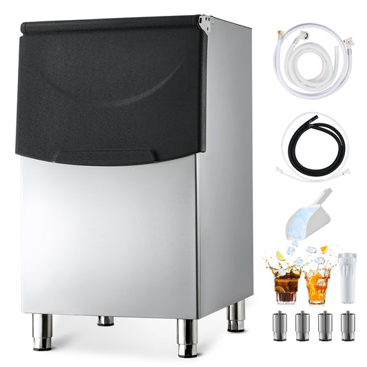 VEVOR Ice Storage Bin, 250LBS Capacity Ice-Bin, Stainless Steel Ice Storage Bins with Filter and Adjustable Anti-Slip Rubber Feet, Suitable for Restaurant Hotel and Beverage Shops