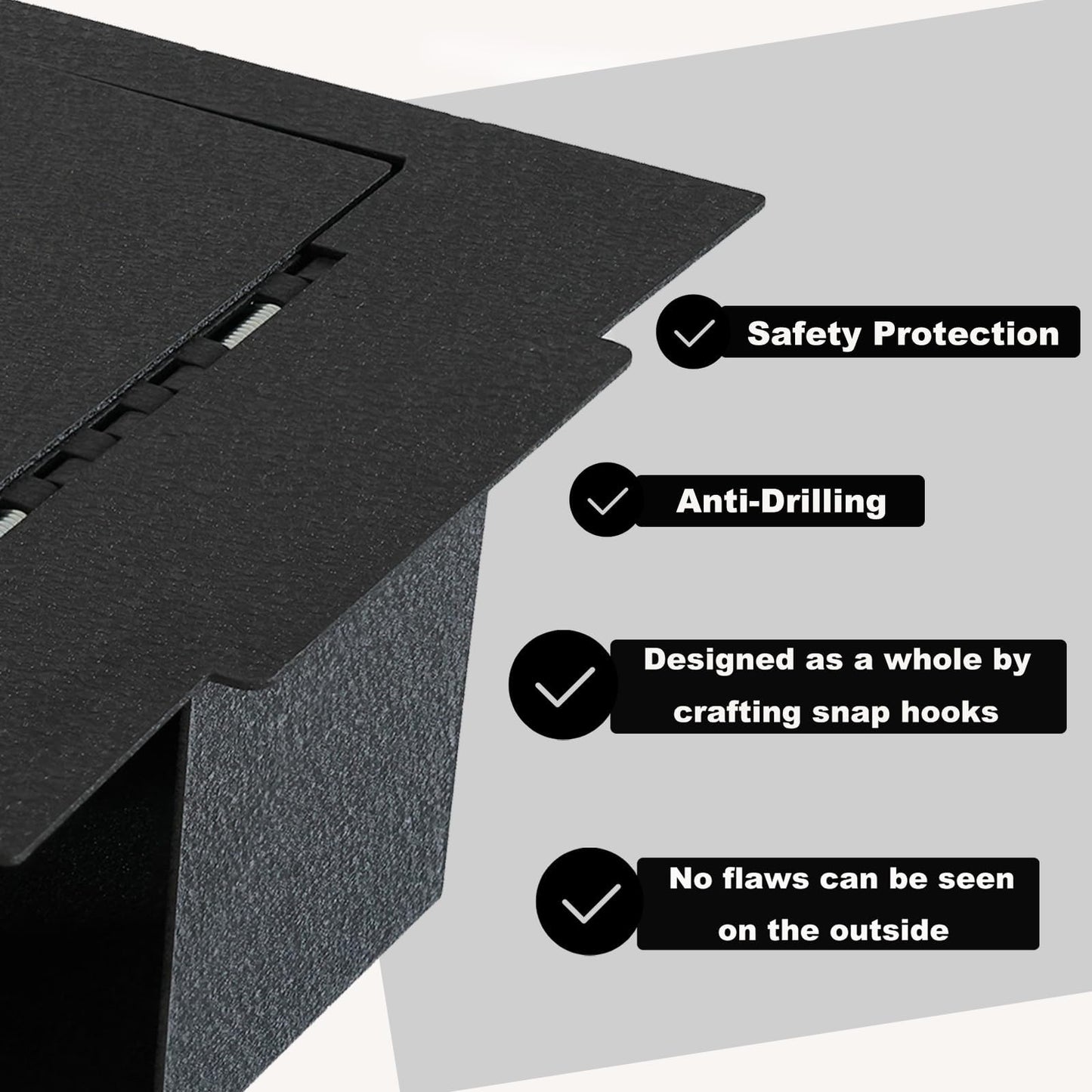 KEREN Center Console Gun Safe - Console Gun Vault Compatible with Ford F250 Super Duty 2023-2026, High Security Armrest Lock Box with Fingerprint Lock with Key