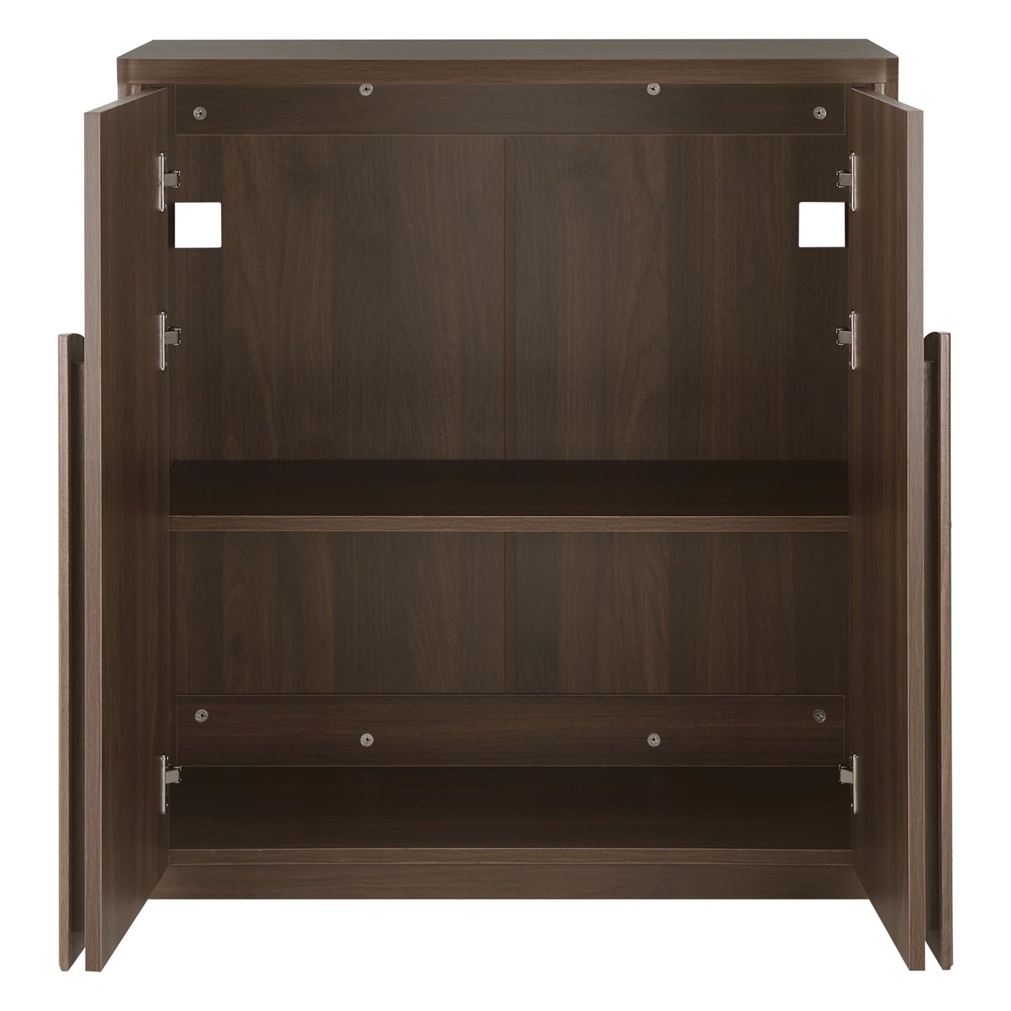 CHITA 2-Piece Modular TV Stand Set, 63 Inch Fluted Entertainment Cente, Modern Entertainment Center with Storage Cabinets & Adjustable Shelves, Media Console Table Cabinet for Living Room, Walnut