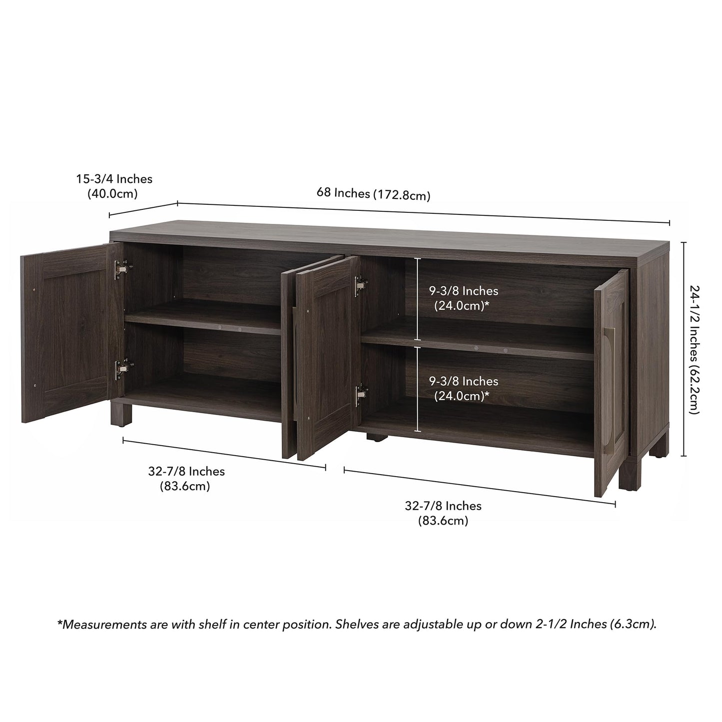 Henn&Hart Rectangular TV Stand for TV's up to 80" in Alder Brown, TV Stands for the Living Room