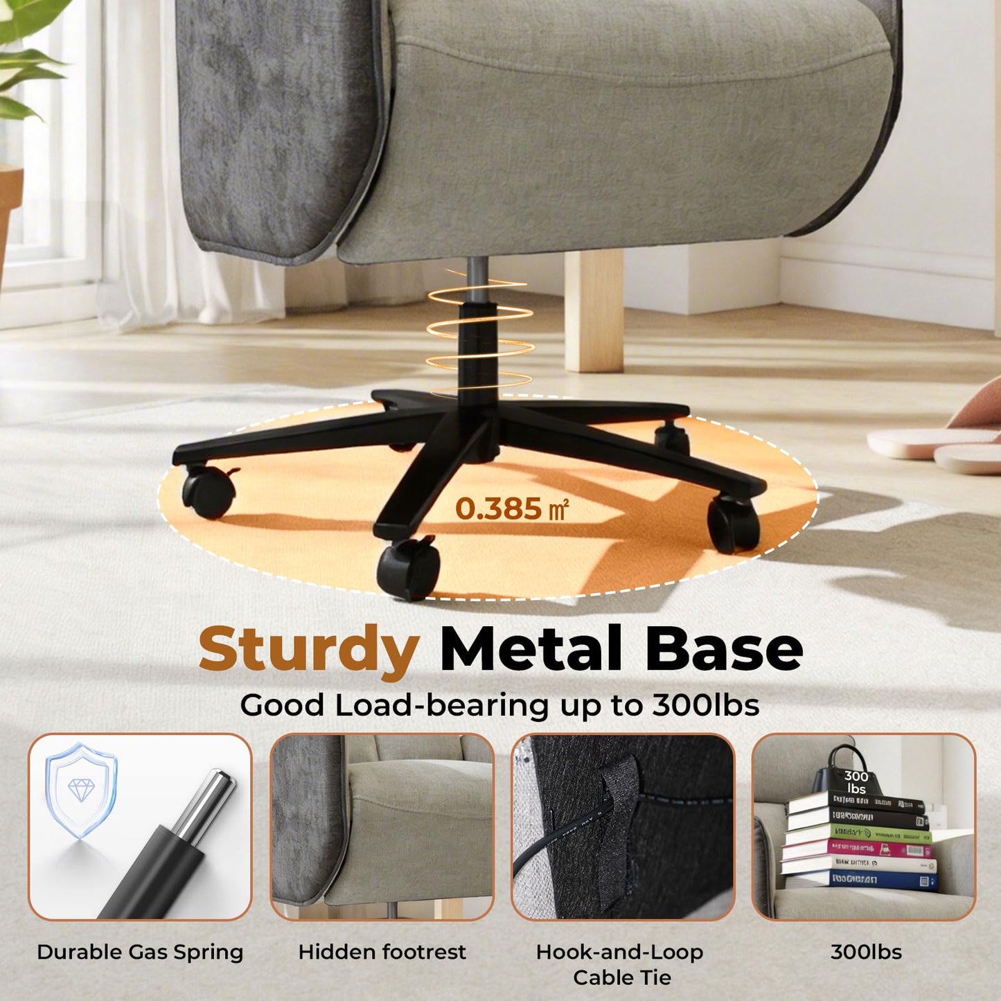Liftsync Ergonomic Executive Recliner, Adjustable Electric Office Chair 90-155° with Footrest, 4-Position Headrest, 300LBS Heavy Duty, 2-in-1 Base Swivel Desk Chair w/USB, Grey & Black Chenille