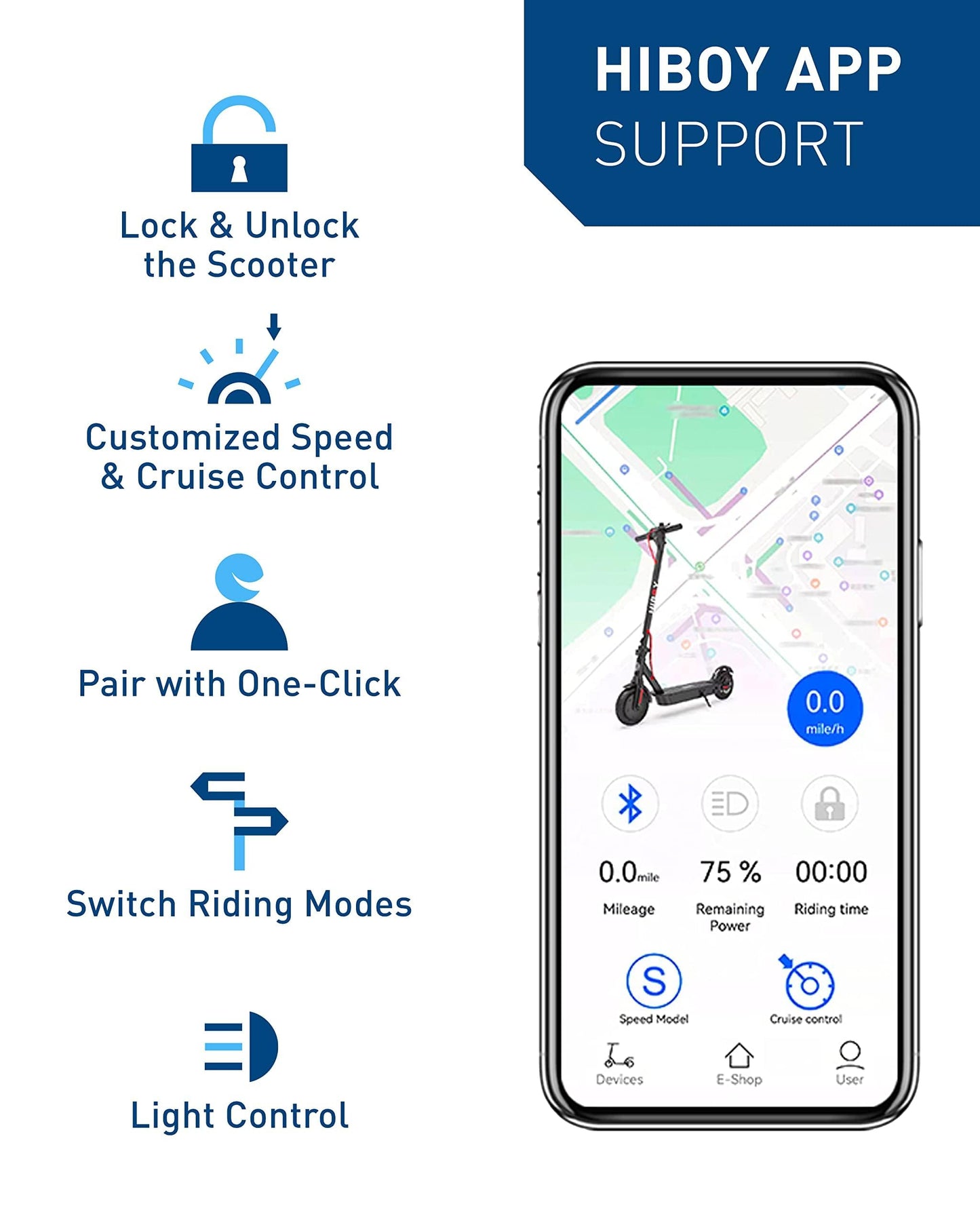 Hiboy Electric Scooter, 500W Motor (Max 750W), 10" Honeycomb Tires, 25 Miles Long Range 19 MPH Foldable Commuti Electric Scooter Adults with Hiboy APP