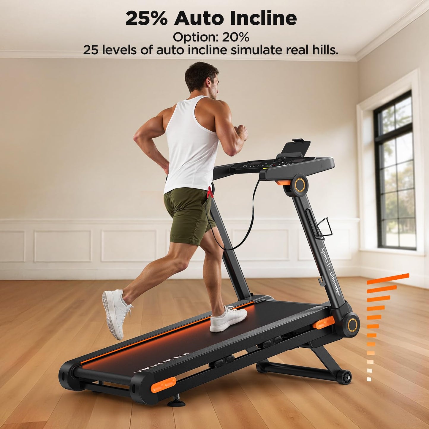 Vitalwalk Foldable Treadmill with Auto Incline, Commercial 49"x18" Wide Running Belt, 10MPH, 3.5HP Brushless, Walking Pad Treadmill for Home, Auto Folding, No Installation, 350LBS, APP, Standard