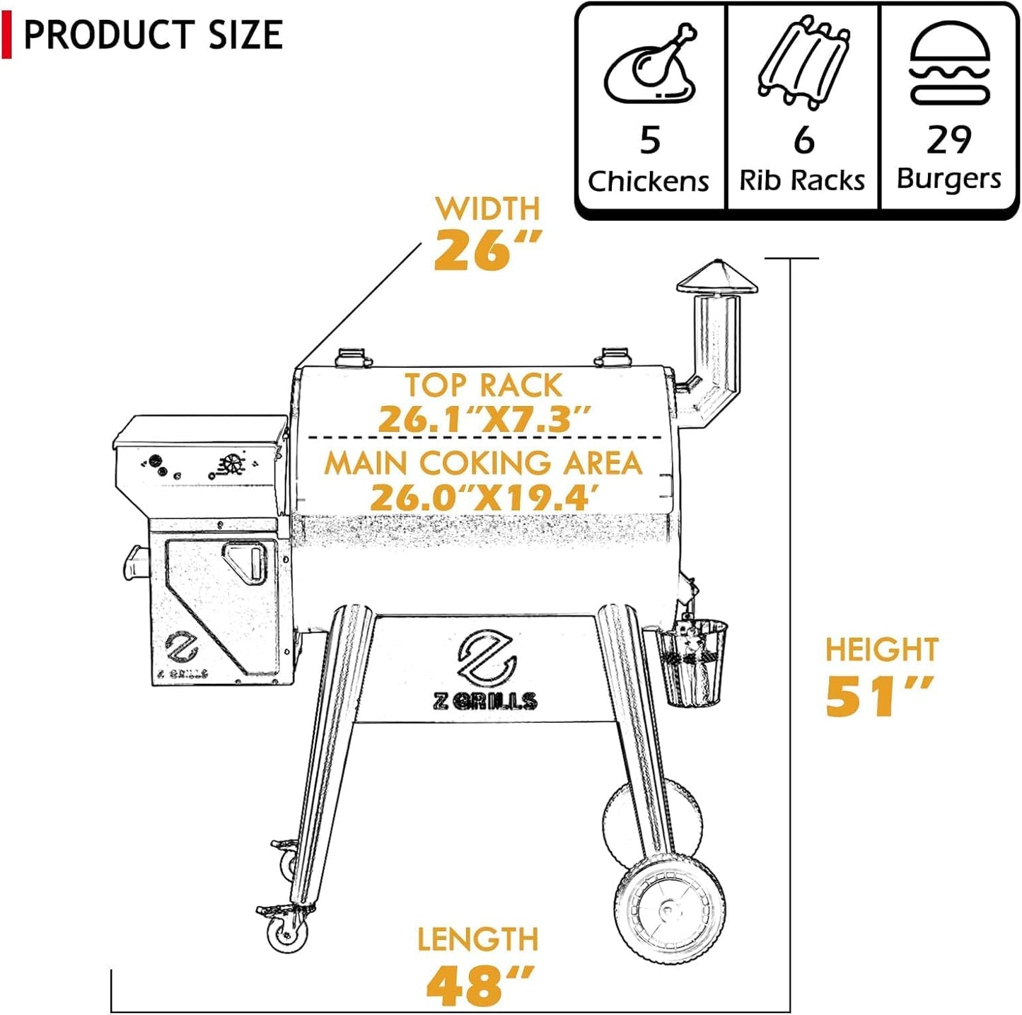 Z GRILLS 2025 Upgrade 8-in-1 Electric Wood Pellet Grill & Smoker with PID V3.0 Controller, LCD, 697 Sq In,Meat Probes, Easy Hopper Clean-out & Grill Cover