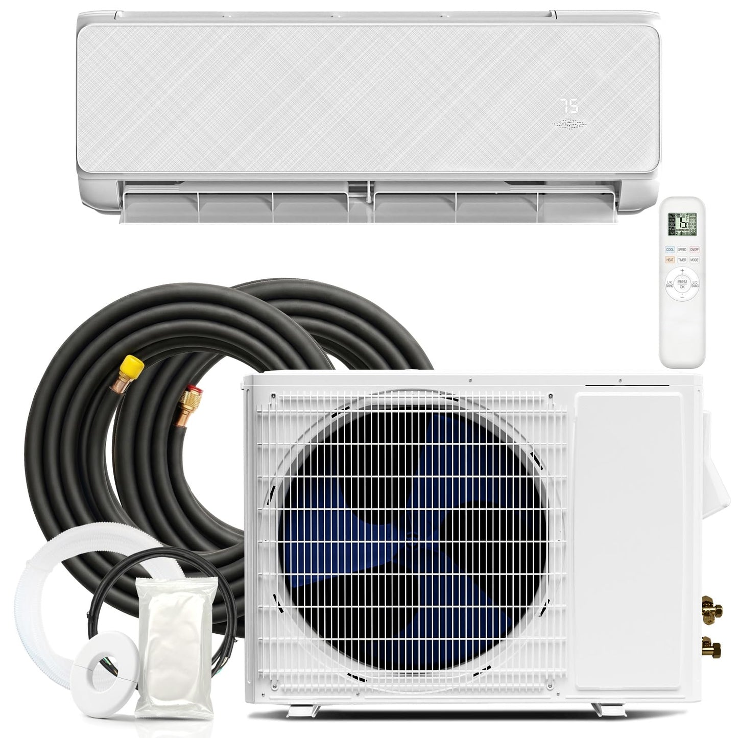 Antarctic Star 18000 BTU Mini Split AC/Heating System, 19 SEER2 Energy Efficient Mini Split Air Conditioner with Heat Pump, Low Noise, Wall Mount AC Unit, Cools Up to 1250 Sq.Ft, 230V for Home Bedroom