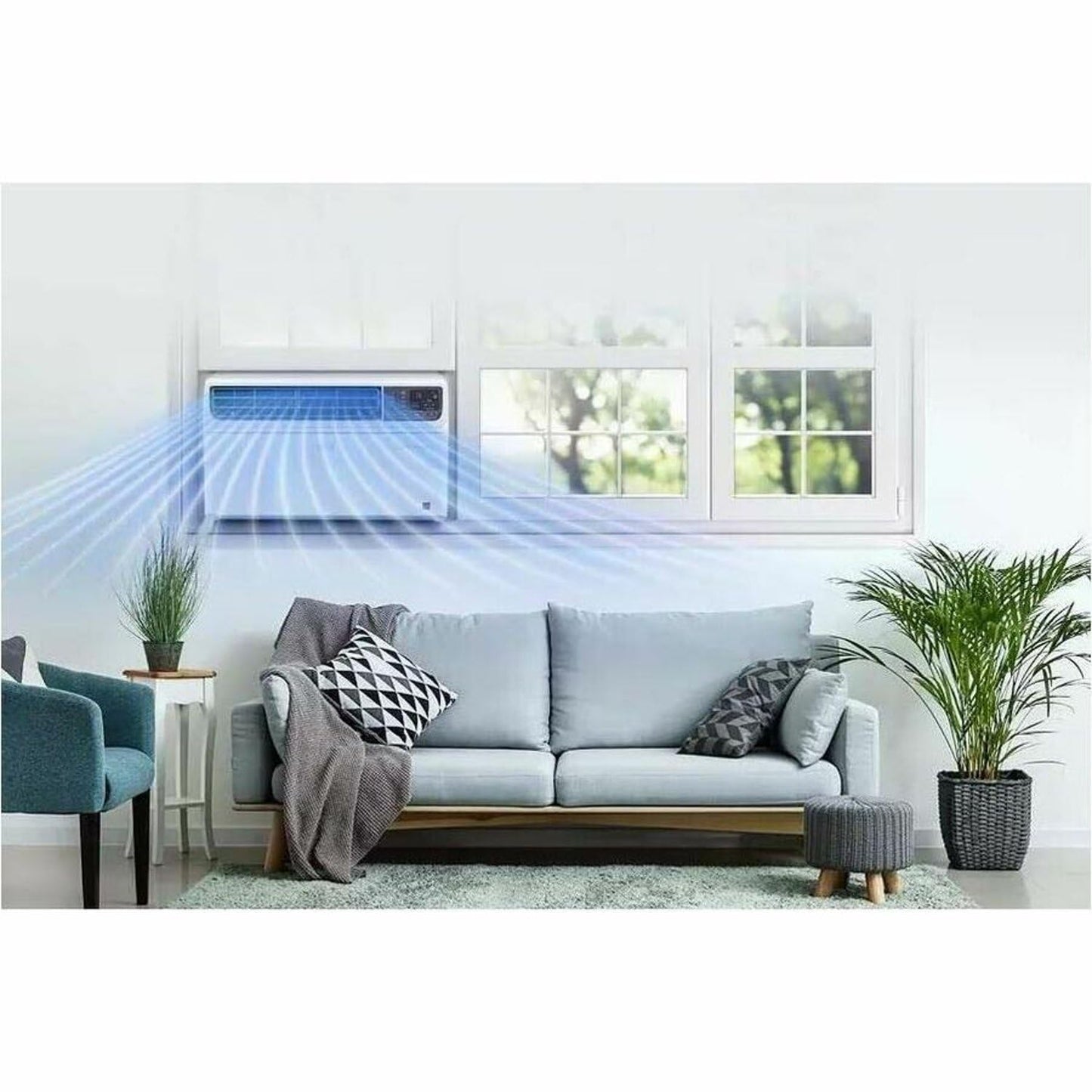 LG 6000 BTU Window Air Conditioner Energy Saving Dual Inverter, Remote Control, WiFi, LG ThinQ, Alexa, Hey Google Enabled Washable Filer Ultra-Quiet Cools Small Room up to 250 Sq.Ft White LW6023IVSM