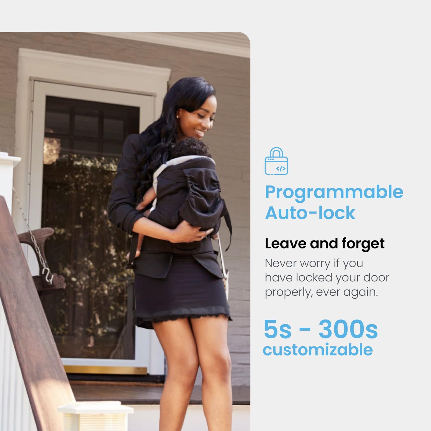 Lockly Secure Pro Smart Door Lock,Fingerprint Keyless Entry Door Lock,Apple Home Key Compatible,Auto Lock, App Remote Control,IP65 Waterproof,Easy Installation