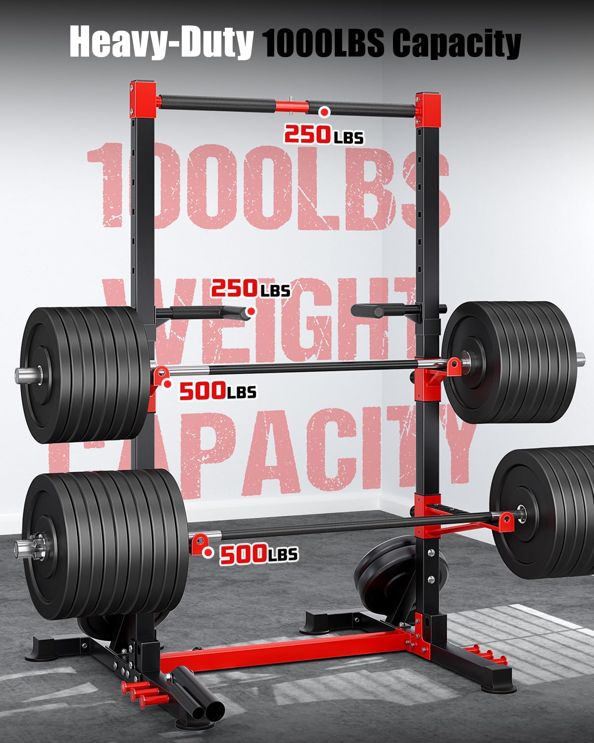 YOLEO Smith Machine & Squat Rack Combo, Multi-Functional Power Racks with Adjustable Width & Pull-Up Bar, Cable Crossover Power Cage, Independent Dual-Pulley System for Home Gym Garage Basement