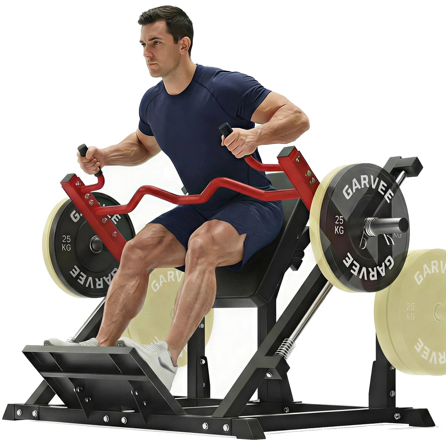 Linear Row Machine for Home Gym, Back Workout Machine with Plate-Loaded Smith Row, Workout Equipment Strength Training Upper Body Machines