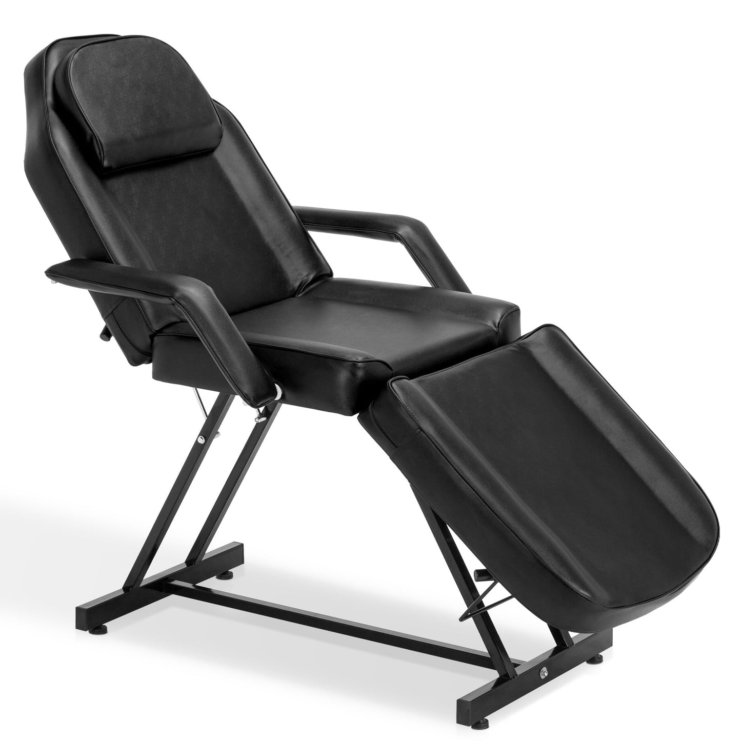 BarberPub Adjustable Tattoo Chair, 72" Multi-Purpose Facial Bed, Tattoo Treatment Table for Clients & Estheticians, 0015 (Black)