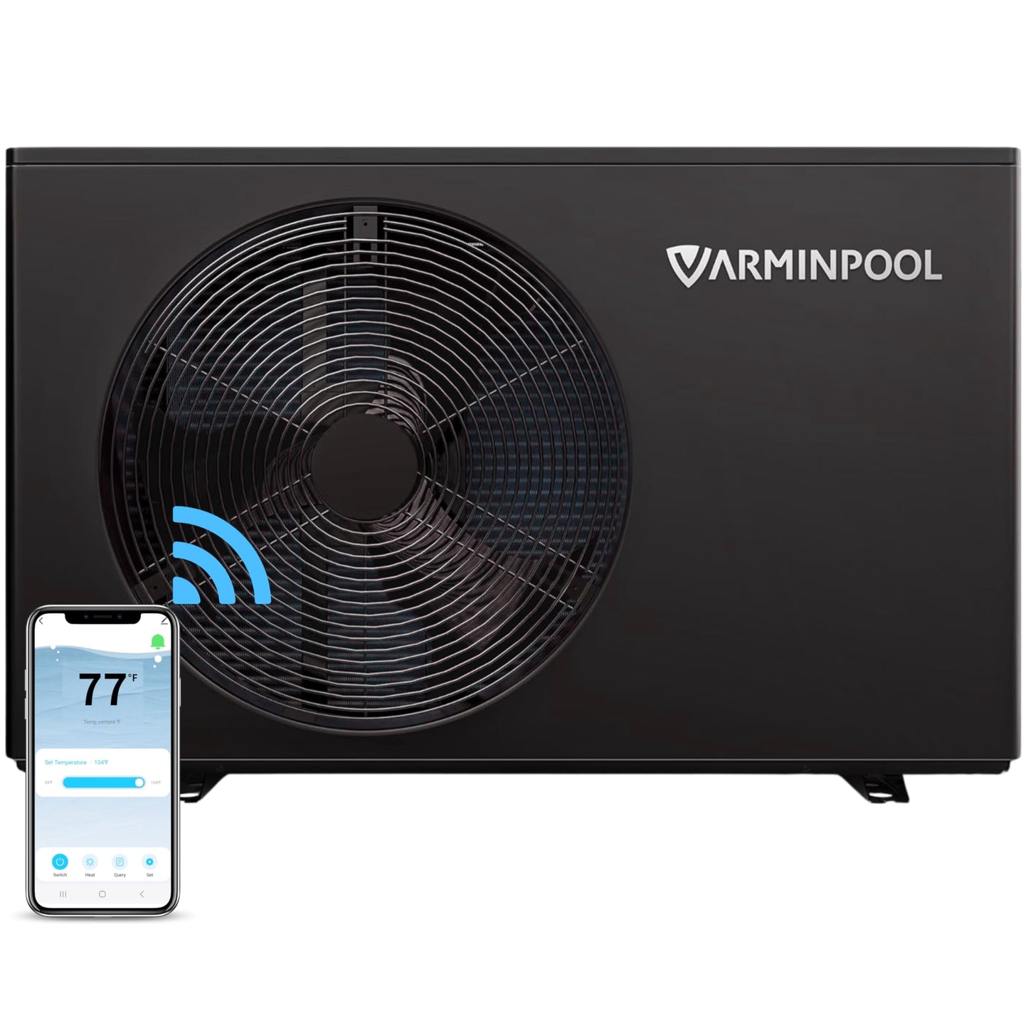 VARMINPOOL 40000BTU Smart Electric Pool Heater for In and Above Ground Pool up to 12,000 Gals, Pool Heat Pump with Schedule Function and Control via APP, Titanium Heat Exchanger, 240V