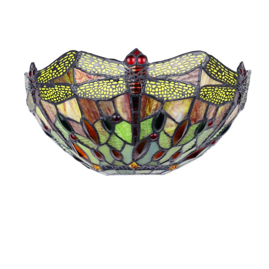 Chloe Lighting Empress Dragonfly Wall Sconce, Dark Bronze, 1 Light, 12in Wide, Multicolor, Model CH3T471RD12-WS1