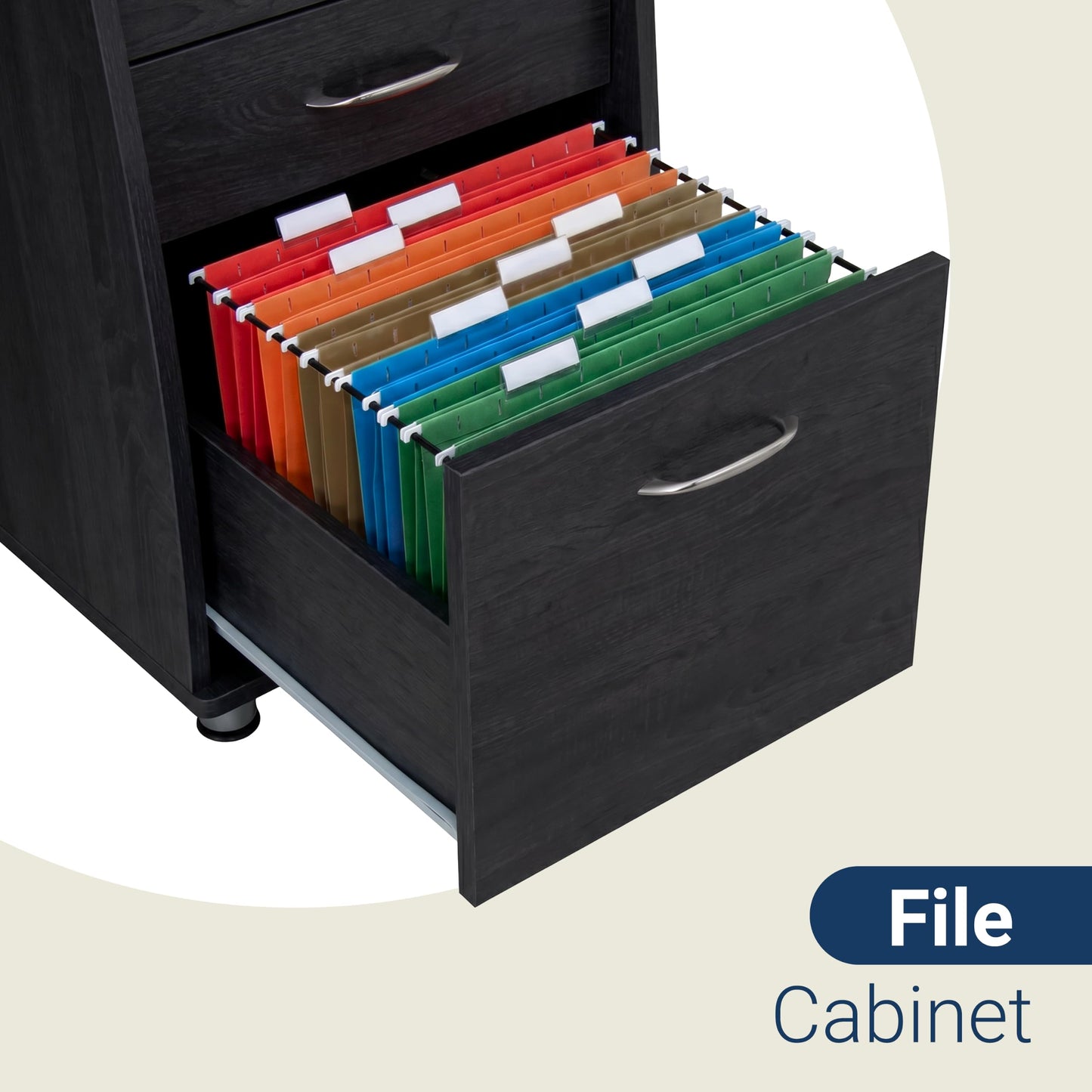 Techni Mobili 48''W Computer Desk with File Cabinet & Drawers, Espresso