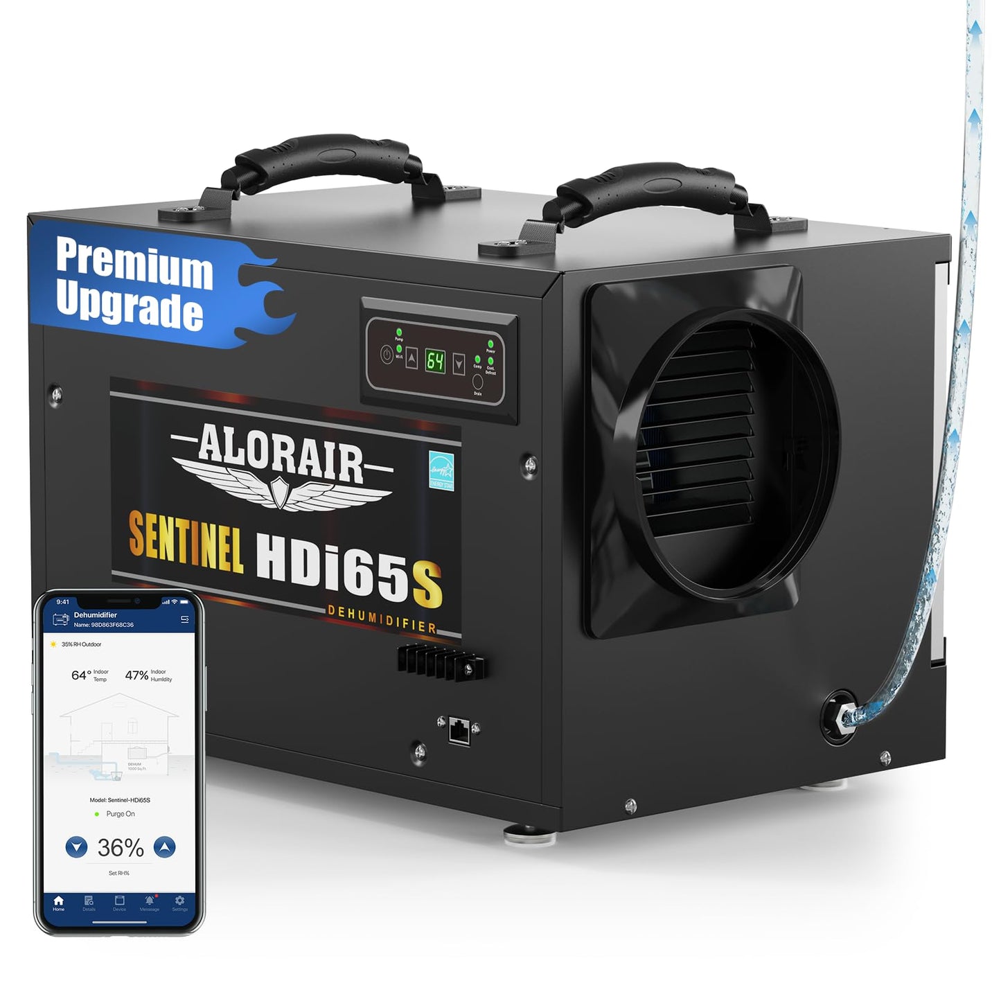 ALORAIR 120 PPD Energy Star Wi-Fi Dehumidifier for Crawl Space, Basement, and Commercial Use, APP Control with Pump and Hose, Compact Auto-Defrost Design