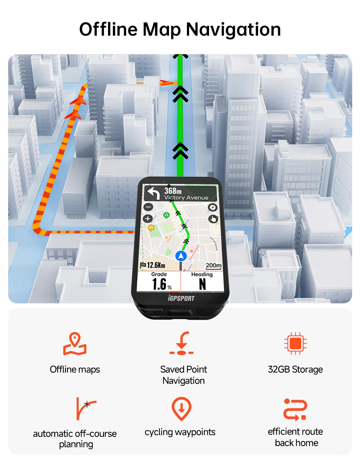 iGPSPORT iGS800 Bike Computer Touchscreen, 3.5'' Offline MAP Navigation WiFi Bluetooth ANT+ Smart 32GB GPS Cycling Computer Waterproof