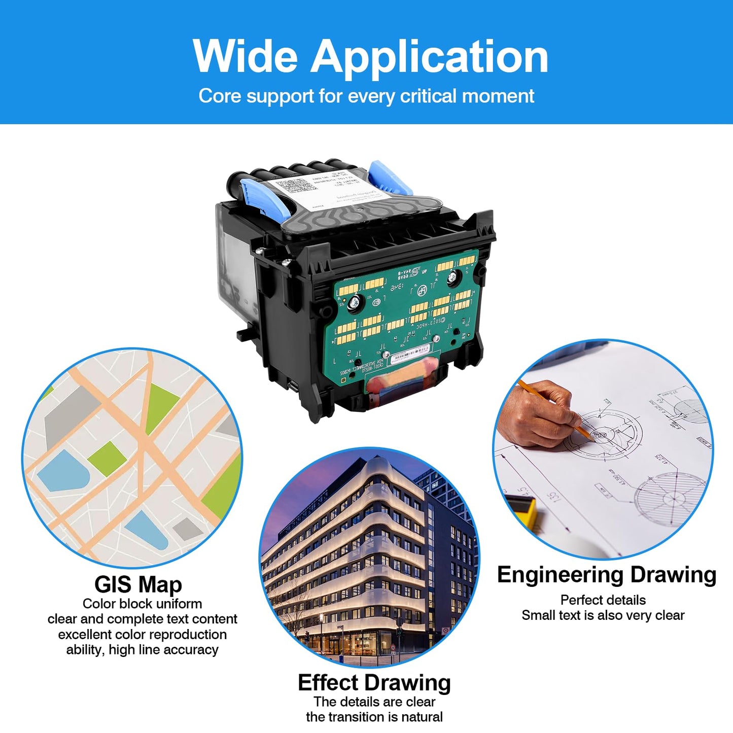 BZVQLO B3P06A 727 Designjet Printhead with Upgrade Chip, Replacement for hp 727 Printhead, Compatible with hp DesignJet Wide Format Printer T920 T930 T1500 T1530 T2500 T2530 T3500