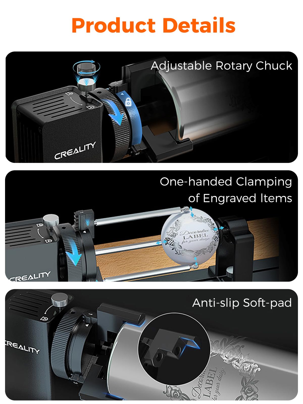 Creality Rotary Roller Kit with Risers for Falcon A1 Laser Engraver, Engraving Accessories for Engraving Cylindrical Objects, Wine Glass, Baseball Bat, Ring