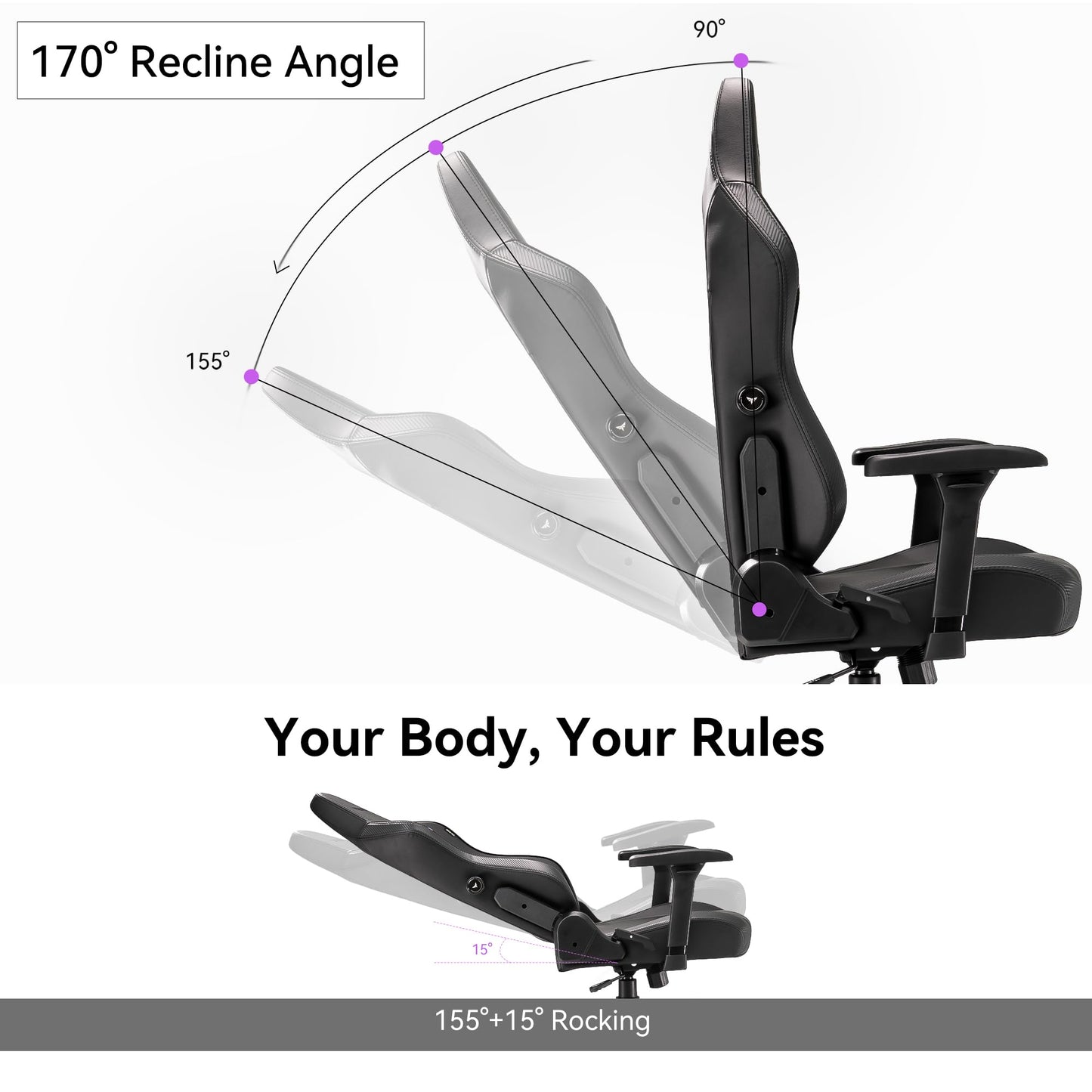 VENTUVIBE Gaming Chair - High Back Ergonomic Computer Chair with Lumbar Support, Video Game Chair-4D Adjustable Armrests,170° Reclining & 320lb Capacity,PU Leather Office Chair for Adults