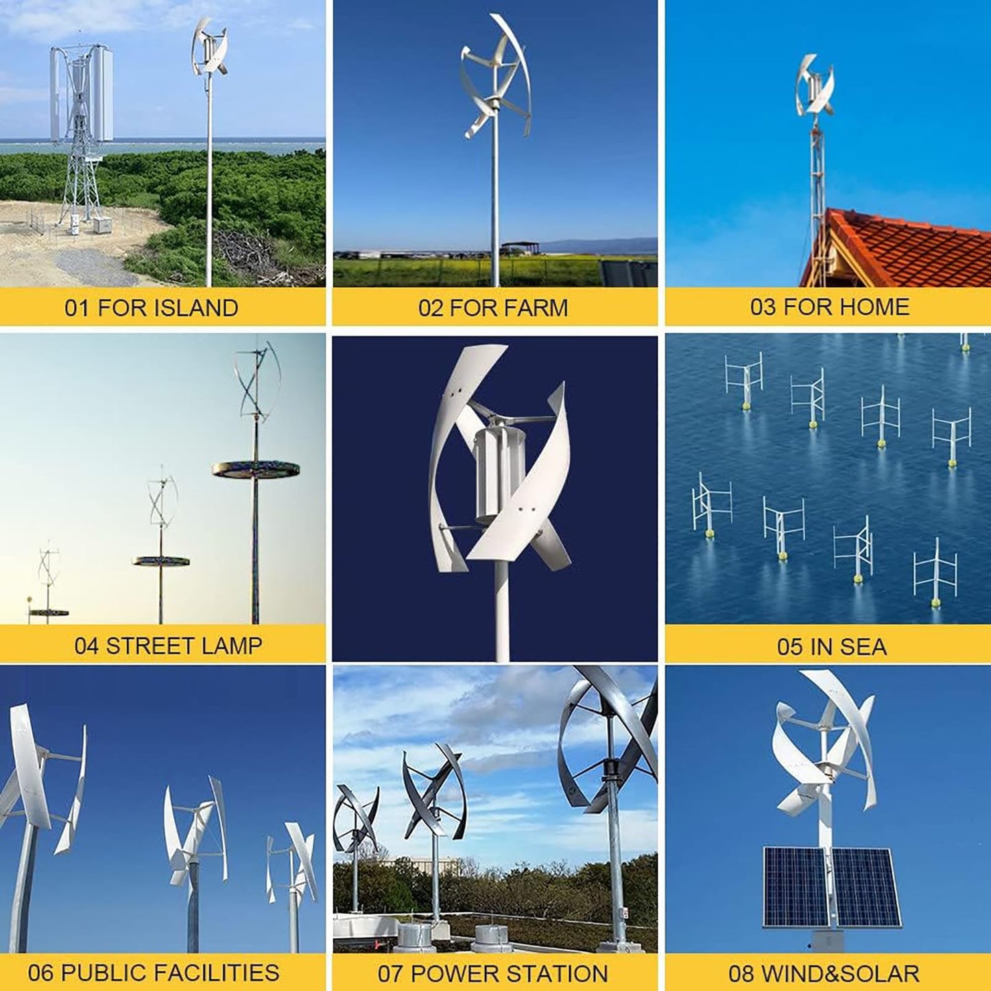 13000 W Low Speed Vertical Wind Power Turbine Generator, 12V 24V Space Saving Windmill Generator Suit for Home/RV/Marine Wind Turbine Generator Kit,24V