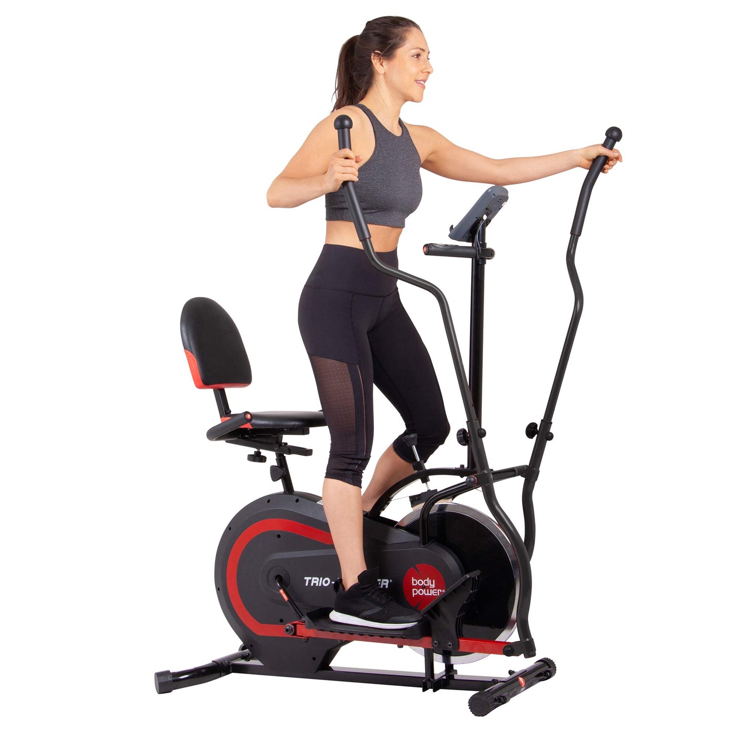 Body Power 3-in-1 Exercise Machine, Trio Trainer, Elliptical and Upright/Recumbent Bike