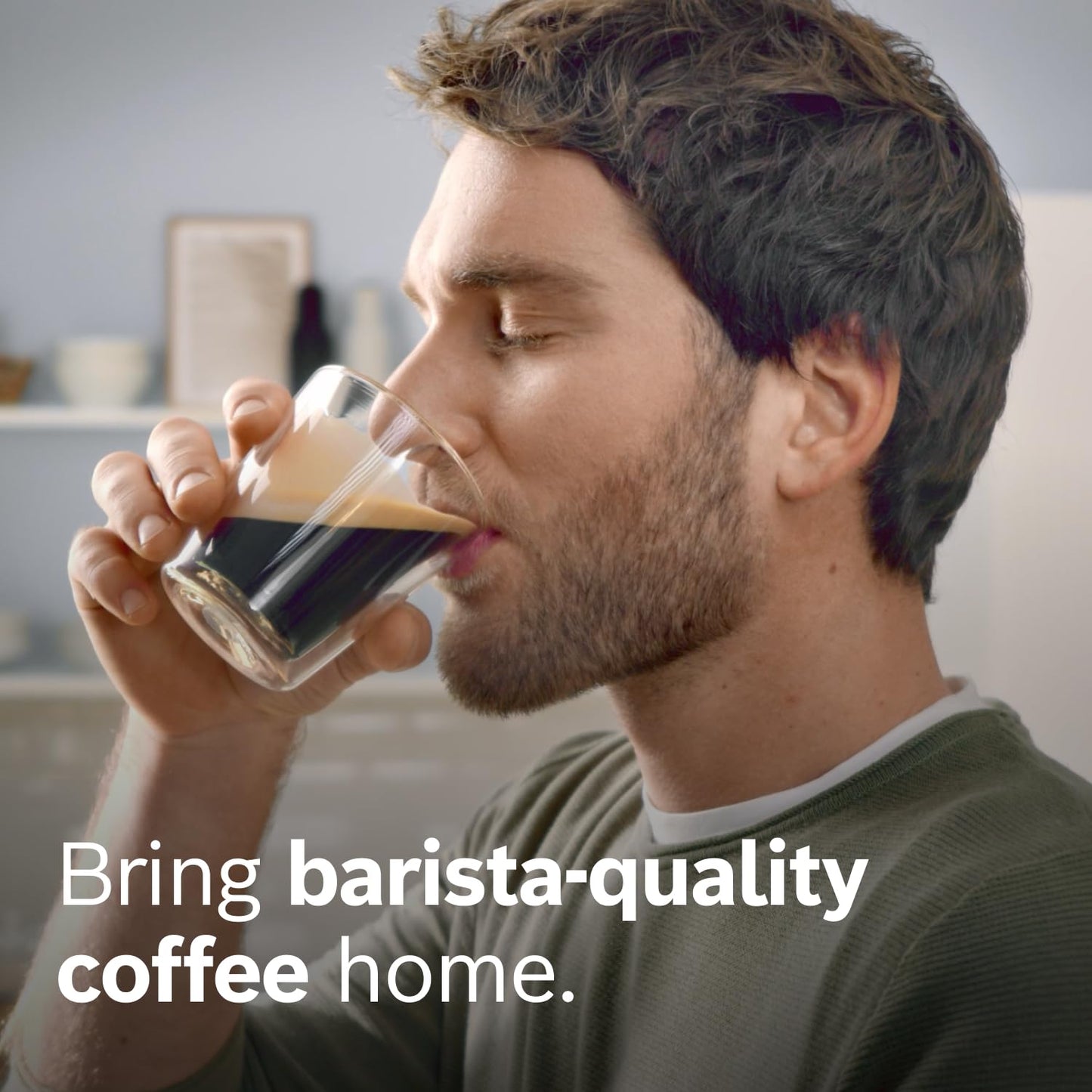 Bosch Fully Automatic Coffee and Espresso Machine - One-Touch Drinks, Barista Style, Double Cup Super Coffee Maker - Large Bean Capacity - Easy Clean, Maintenance - Silver- TIU20307