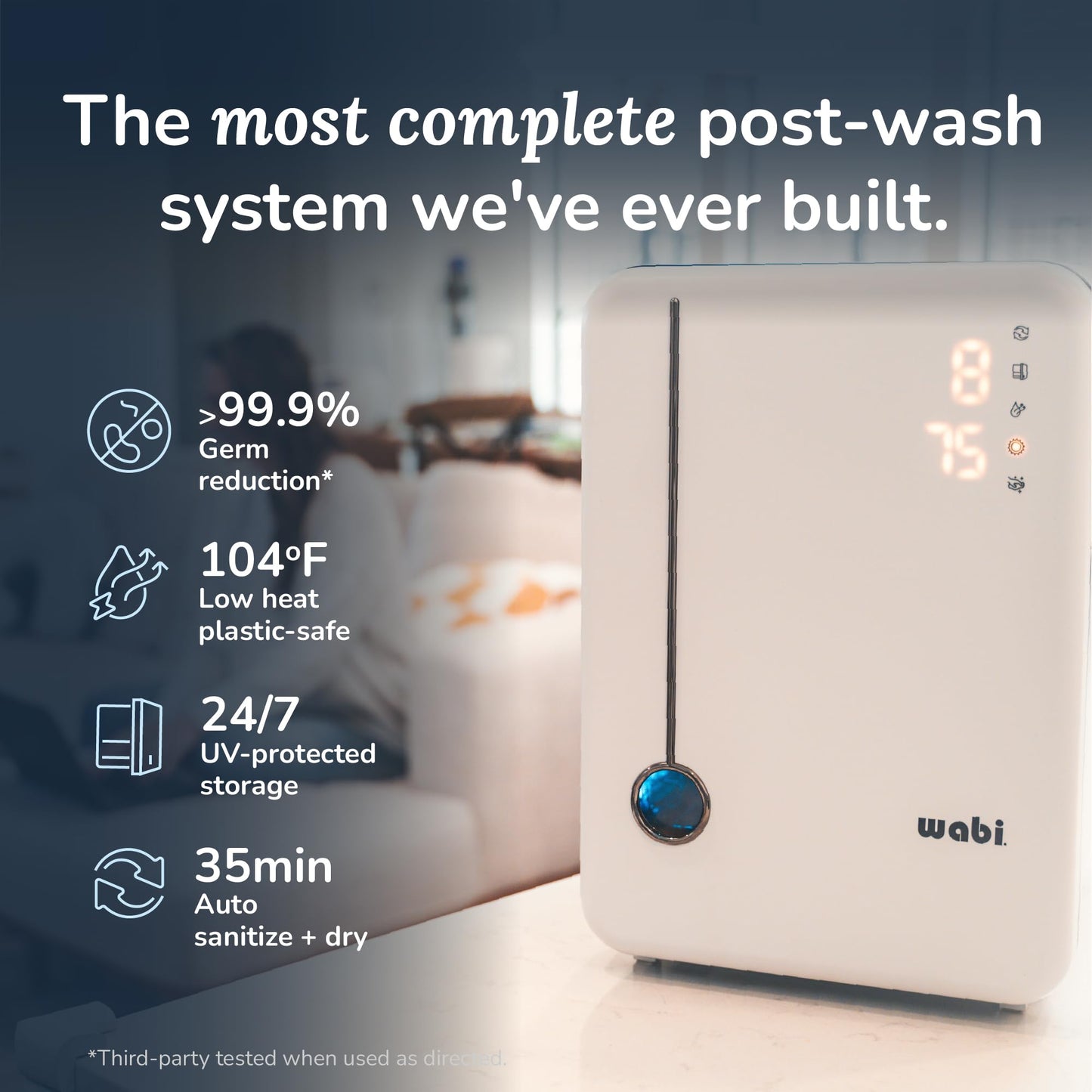 Wabi UVC LED Sanitizer & Dryer Ultra (White + Gunmetal Trim)