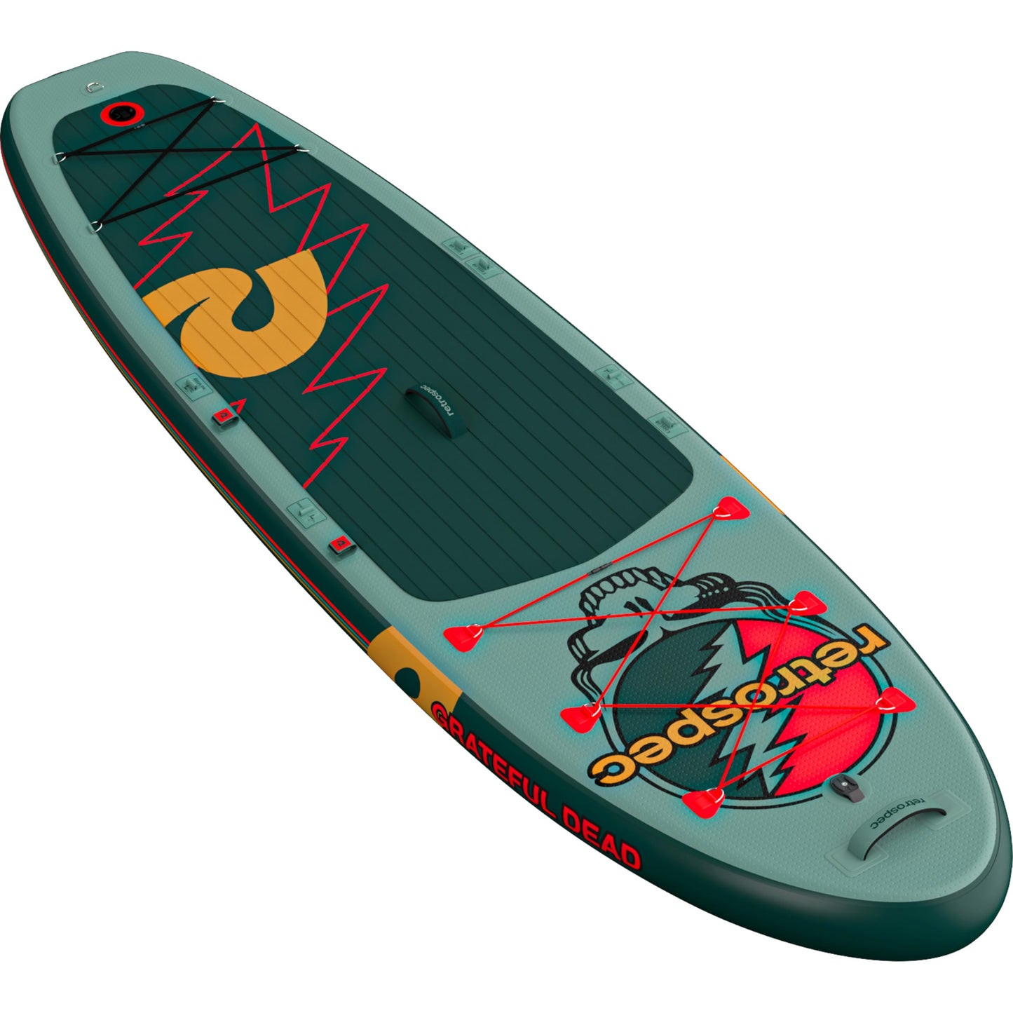 Retrospec Weekender Plus 10'6" Inflatable Paddle Board - Lake Essentials iSUP Bundle with Carrying Case, Adjustable Paddle, Pump & Fins - Stable Double-Layer PVC Design for All Skill Levels