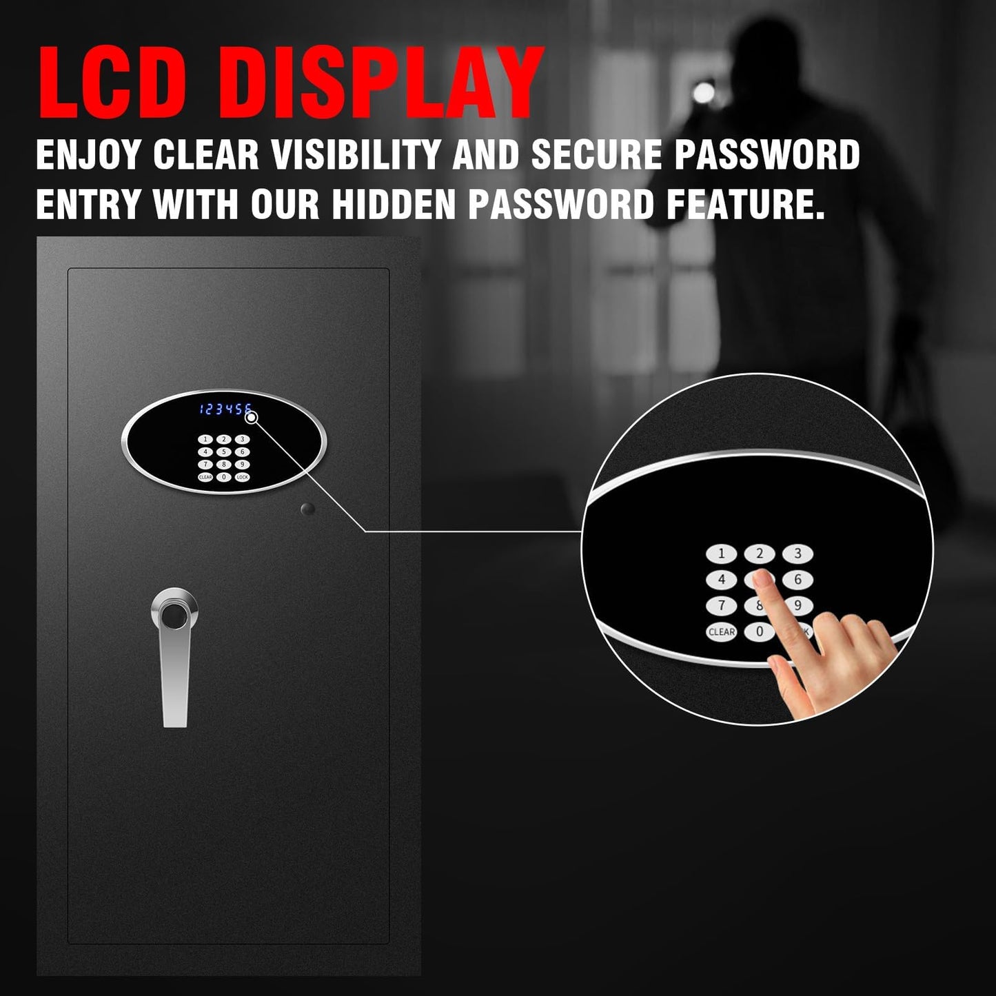ToruKeep 9.2 Cu Ft Fireproof Safe with LED Light - 60 Min Fire Rated Waterproof Security Box, Digital Keypad Lock for Home Office, Documents, Jewelry, Laptop & Valuables