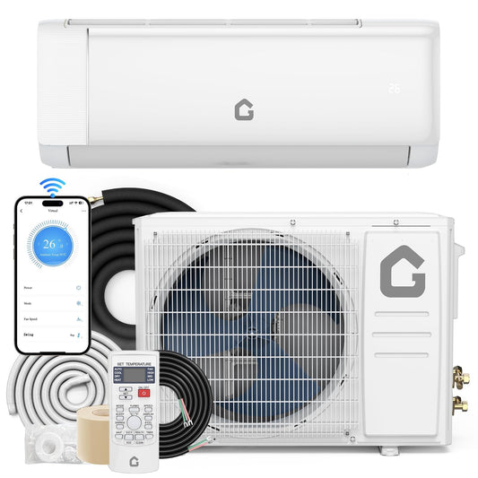 12,000 BTU Mini Split AC & Heat Pump | 115v, Inverter, Smart WiFi, Remote | Ultra-Quiet, Energy Efficient for 750 Sq.Ft Space